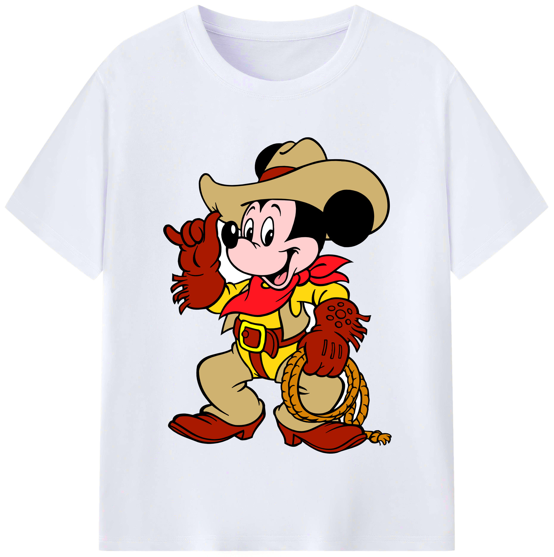 （画像用） ミッキーマウス Mickey Mouse レディースカジュアルプリントTシャツ（綿100％）