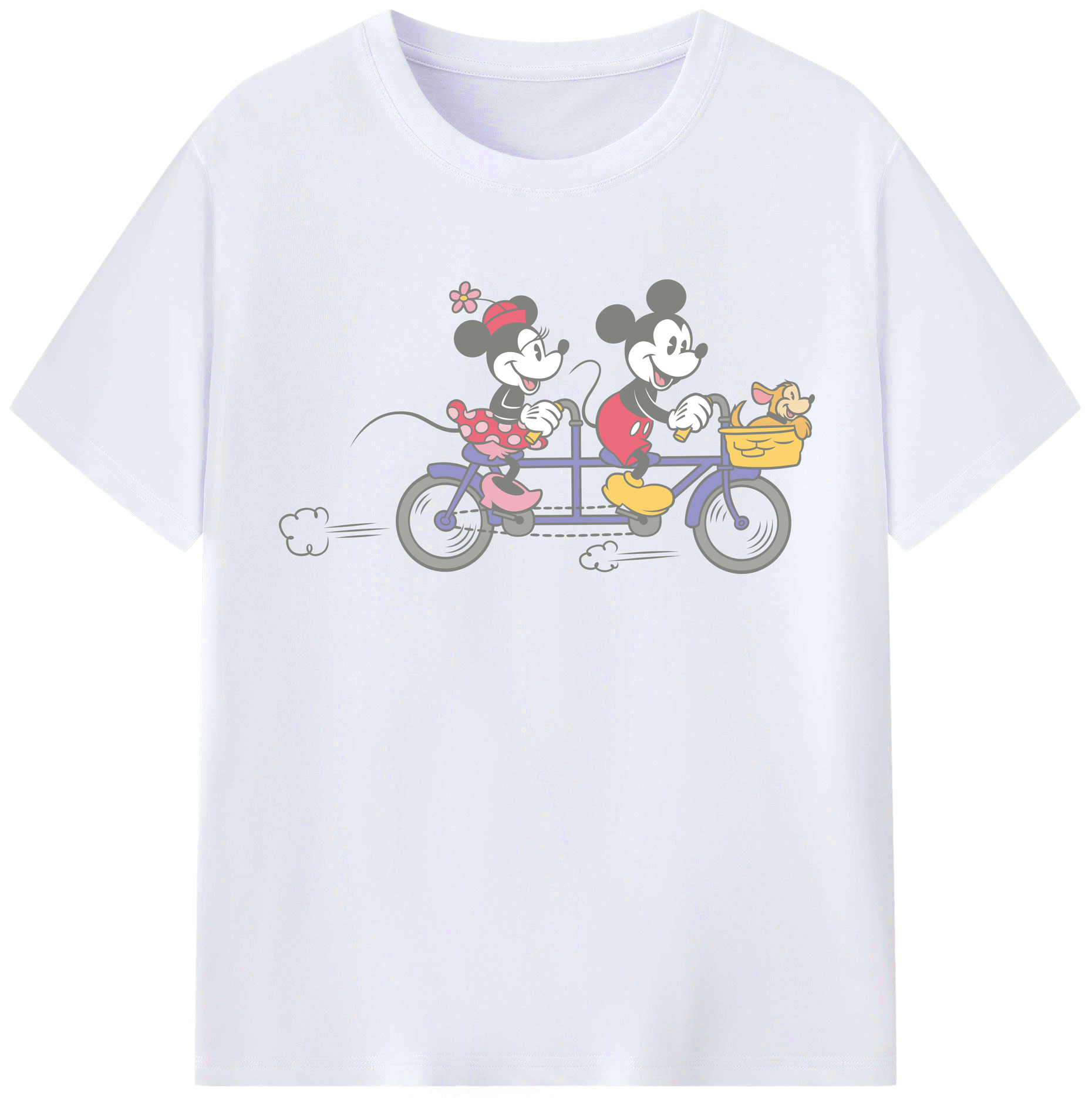 （画像用） ミッキーマウス Mickey Mouse レディースカジュアルプリントTシャツ（綿100％）