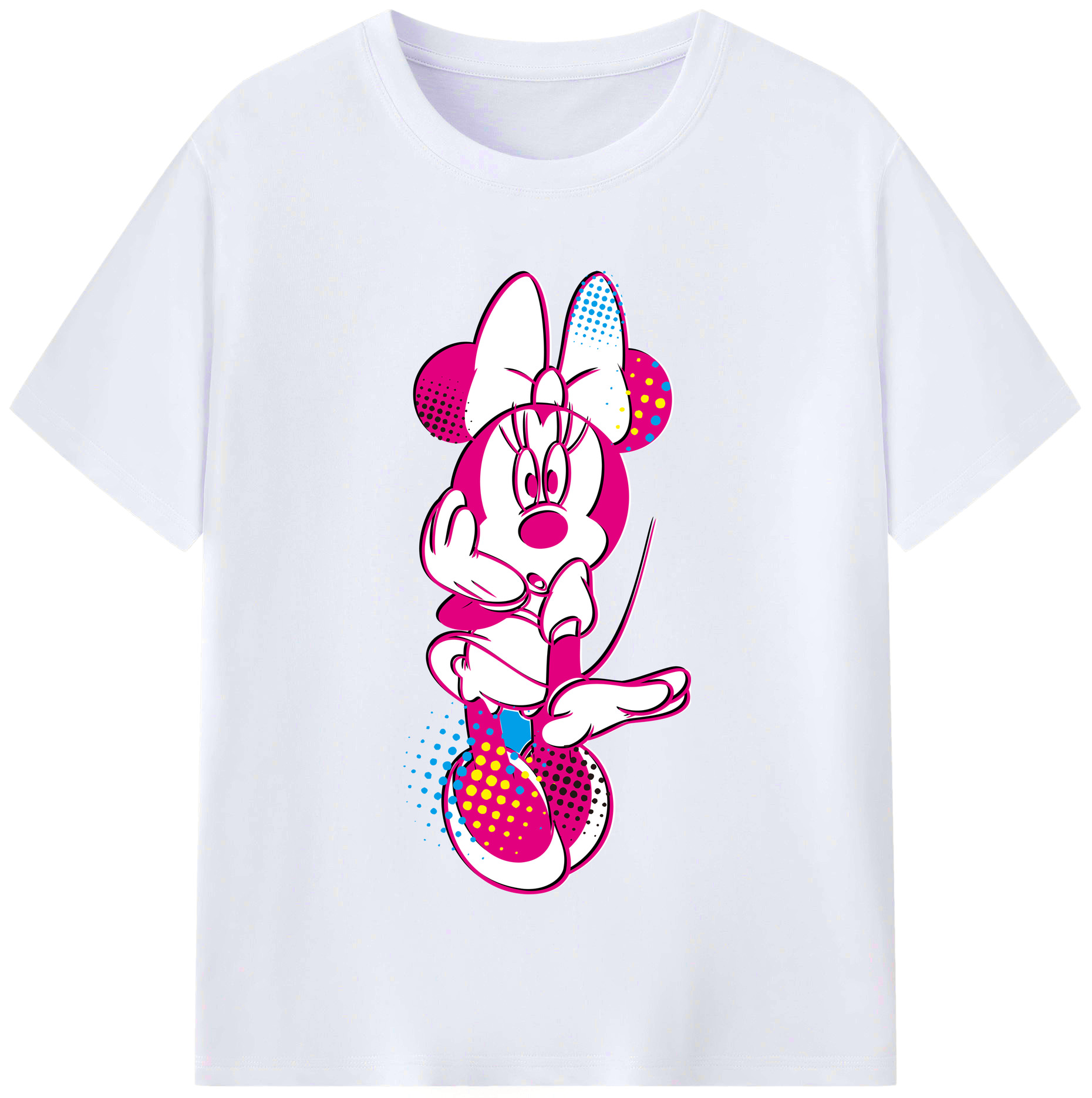 （画像用） ミッキーマウス Mickey Mouse レディースカジュアルプリントTシャツ（綿100％）