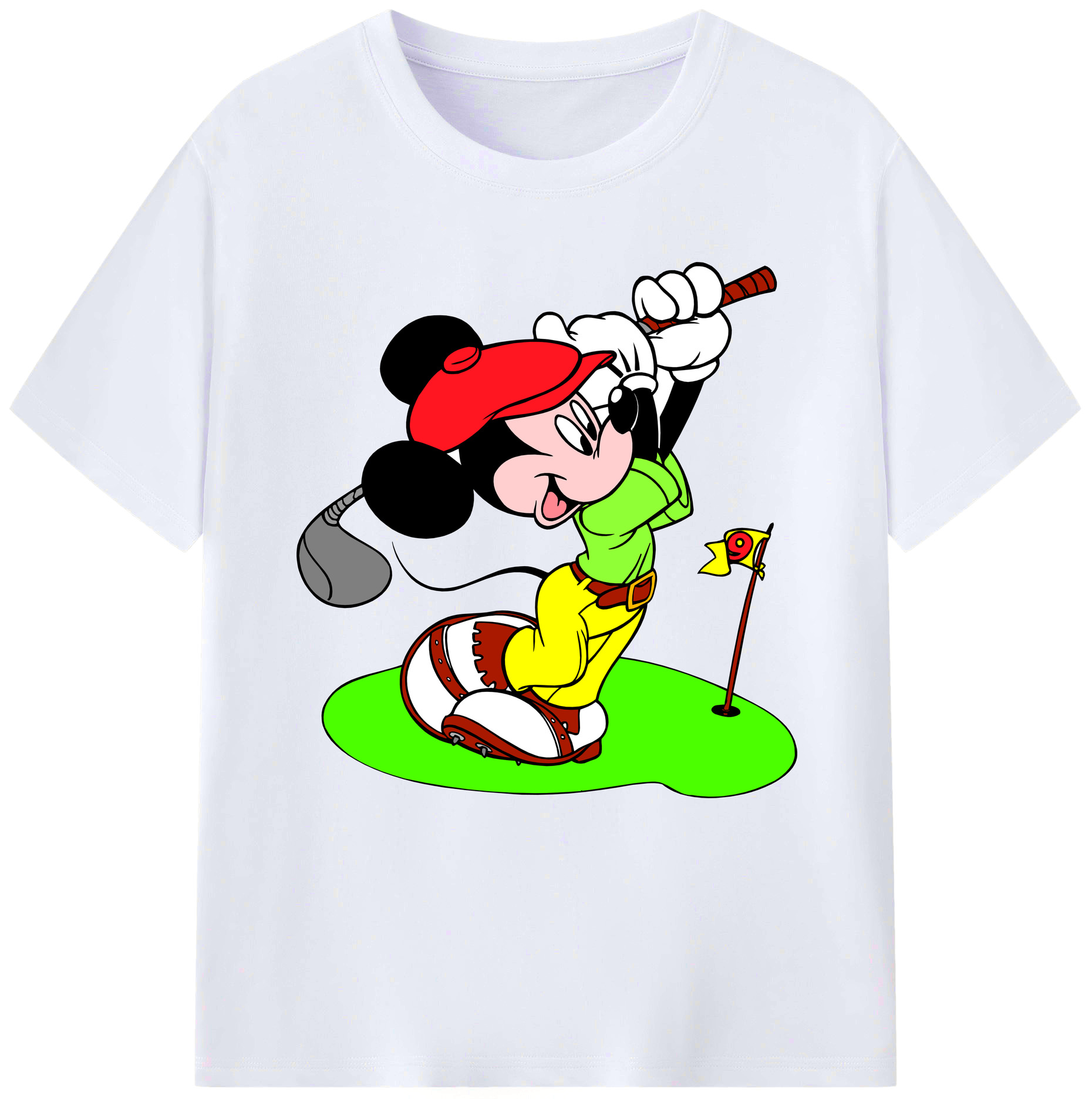 （画像用） ミッキーマウス Mickey Mouse レディースカジュアルプリントTシャツ（綿100％）