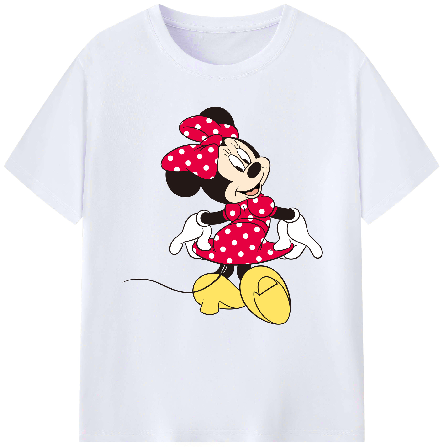 （画像用） ミッキーマウス Mickey Mouse レディースカジュアルプリントTシャツ（綿100％）