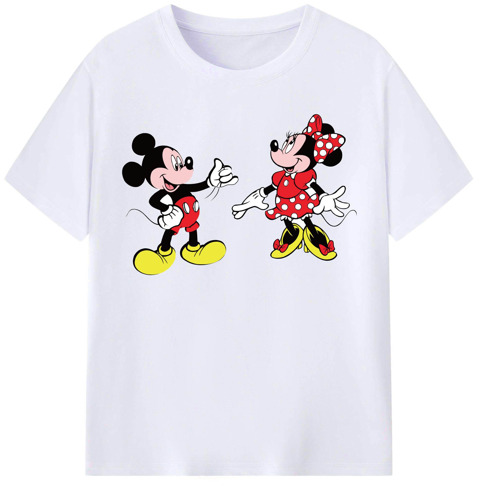 （画像用） ミッキーマウス Mickey Mouse レディースカジュアルプリントTシャツ（綿100％）