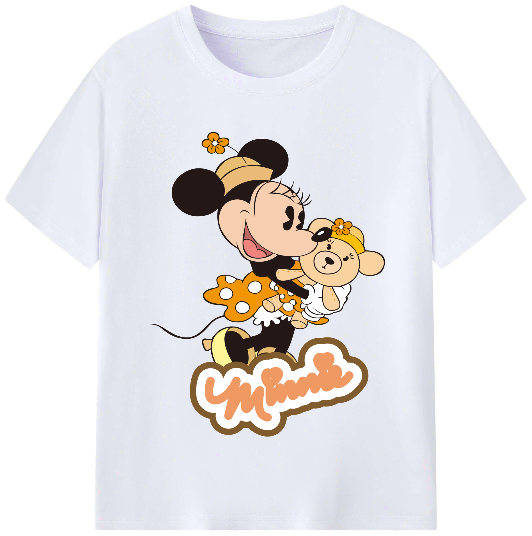 （画像用） ミッキーマウス Mickey Mouse レディースカジュアルプリントTシャツ（綿100％）