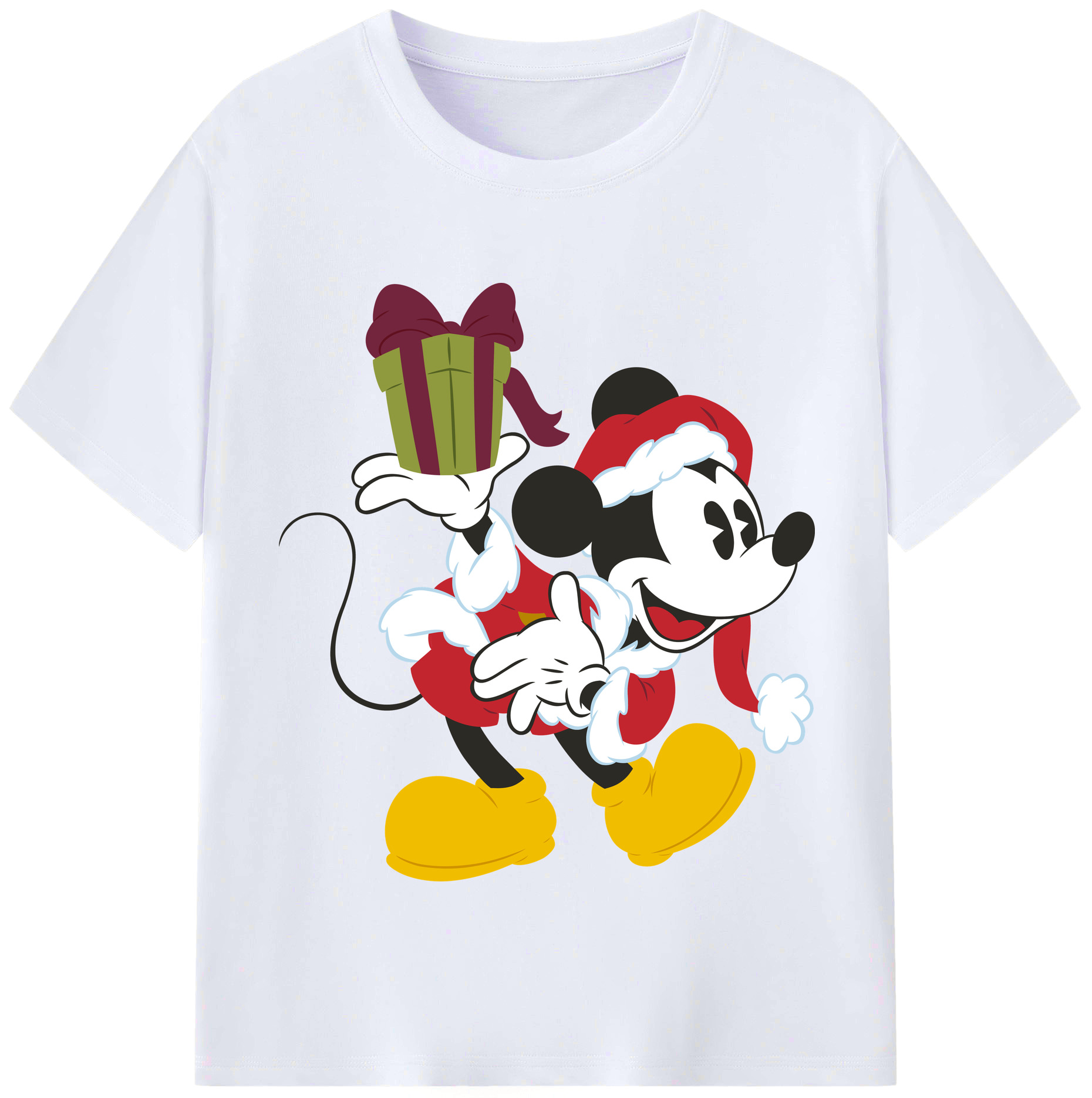 （画像用） ミッキーマウス Mickey Mouse レディースカジュアルプリントTシャツ（綿100％）
