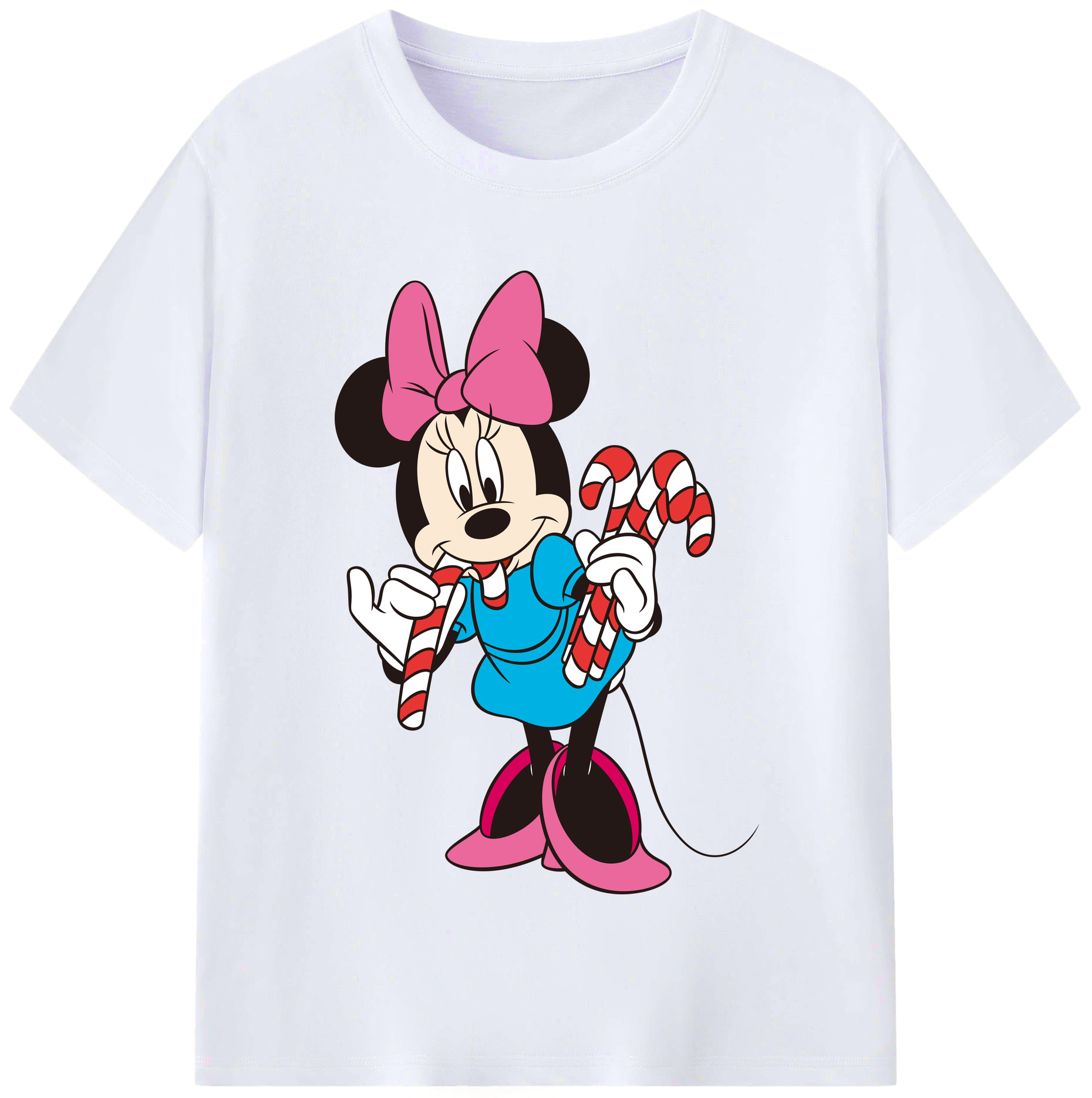 （画像用） ミッキーマウス Mickey Mouse レディースカジュアルプリントTシャツ（綿100％）