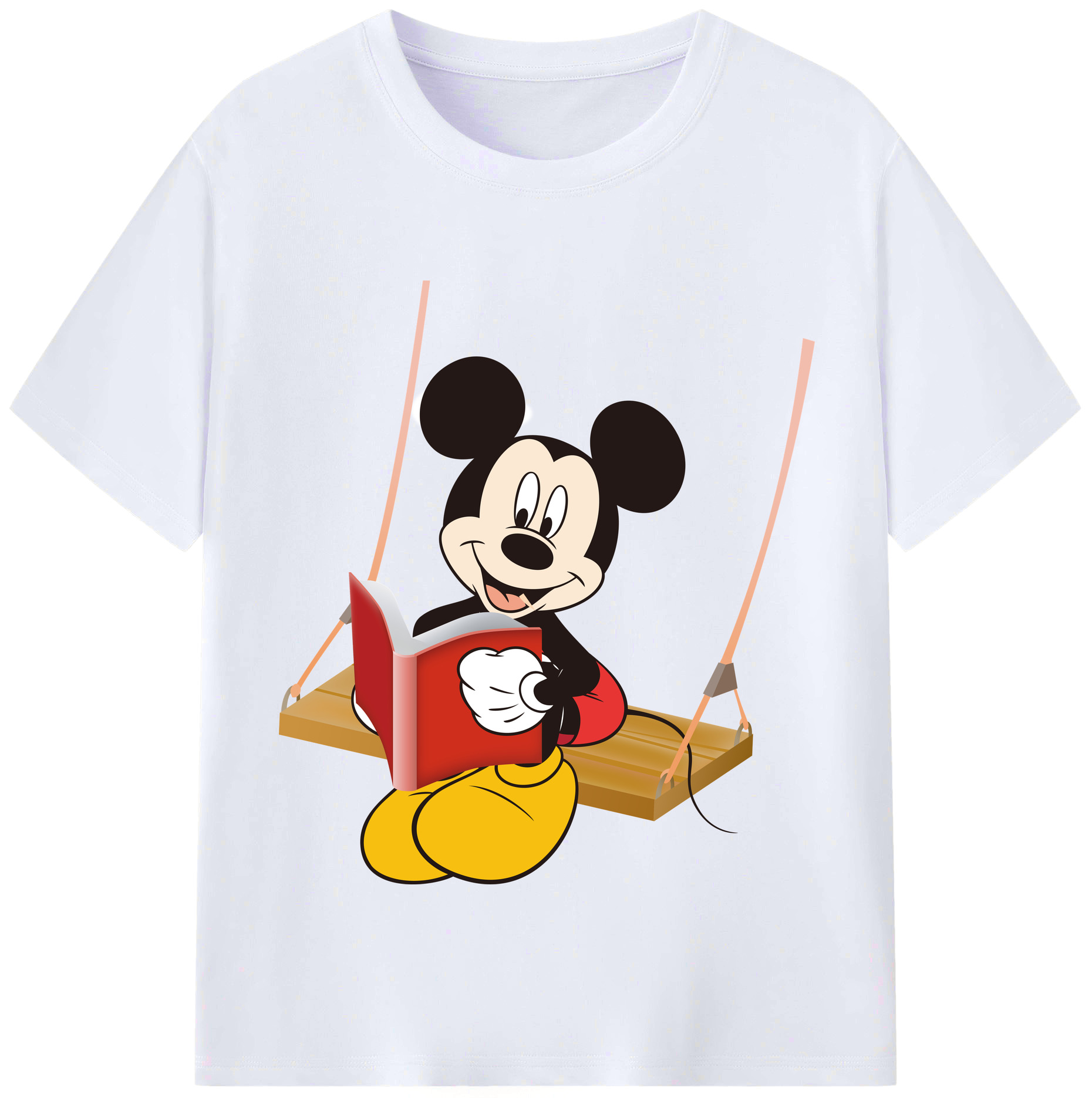 （画像用） ミッキーマウス Mickey Mouse レディースカジュアルプリントTシャツ（綿100％）