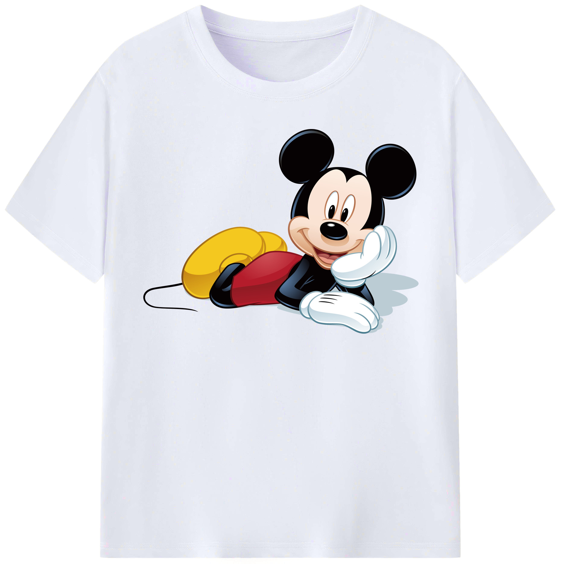 （画像用） ミッキーマウス Mickey Mouse レディースカジュアルプリントTシャツ（綿100％）