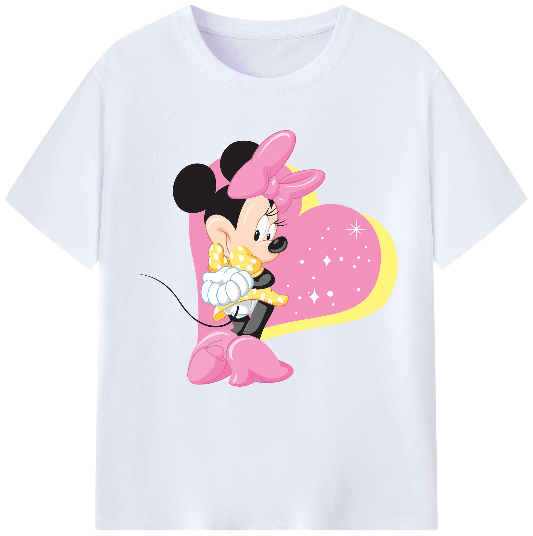 （画像用） ミッキーマウス Mickey Mouse レディースカジュアルプリントTシャツ（綿100％）