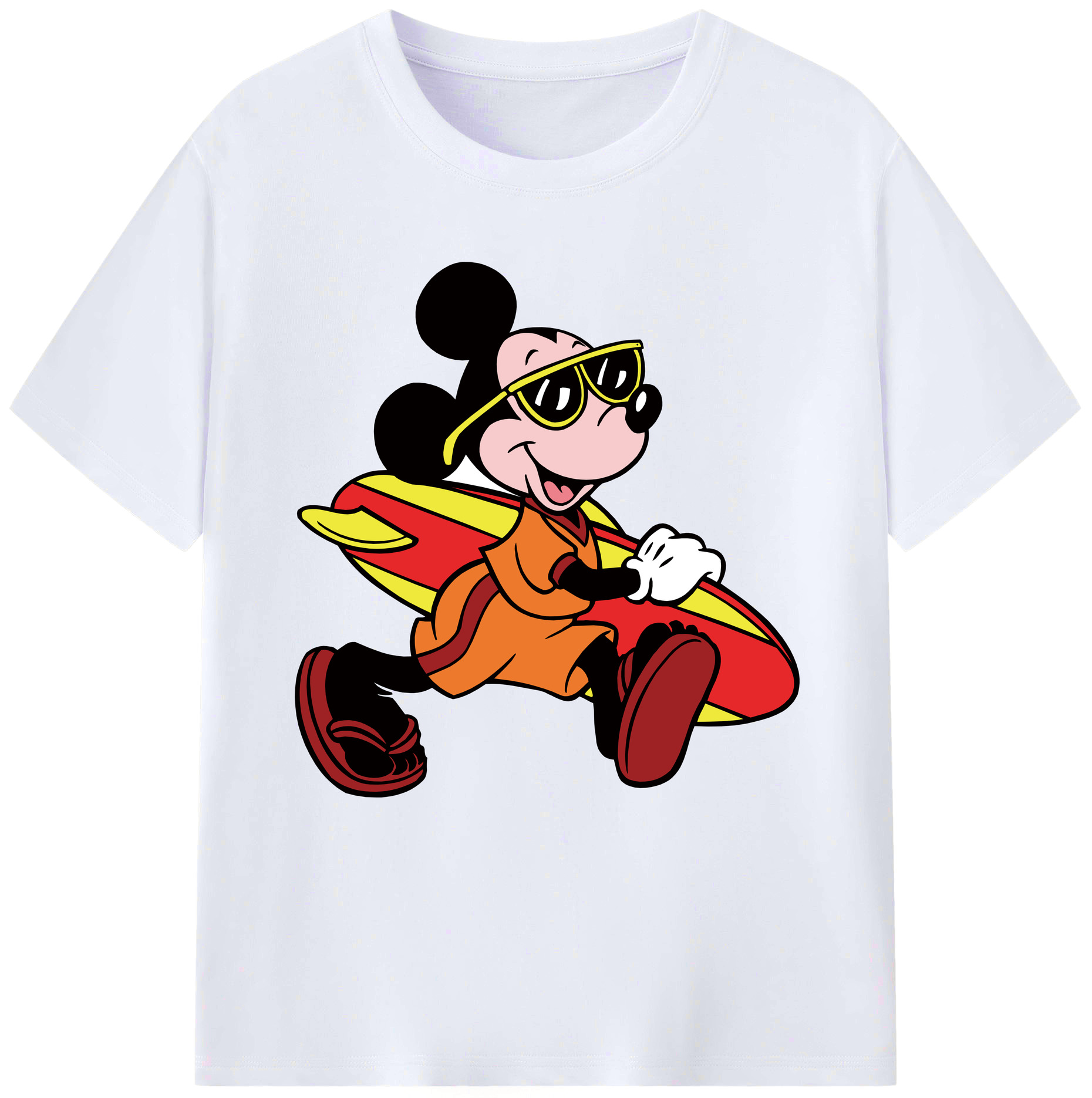 （画像用） ミッキーマウス Mickey Mouse レディースカジュアルプリントTシャツ（綿100％）