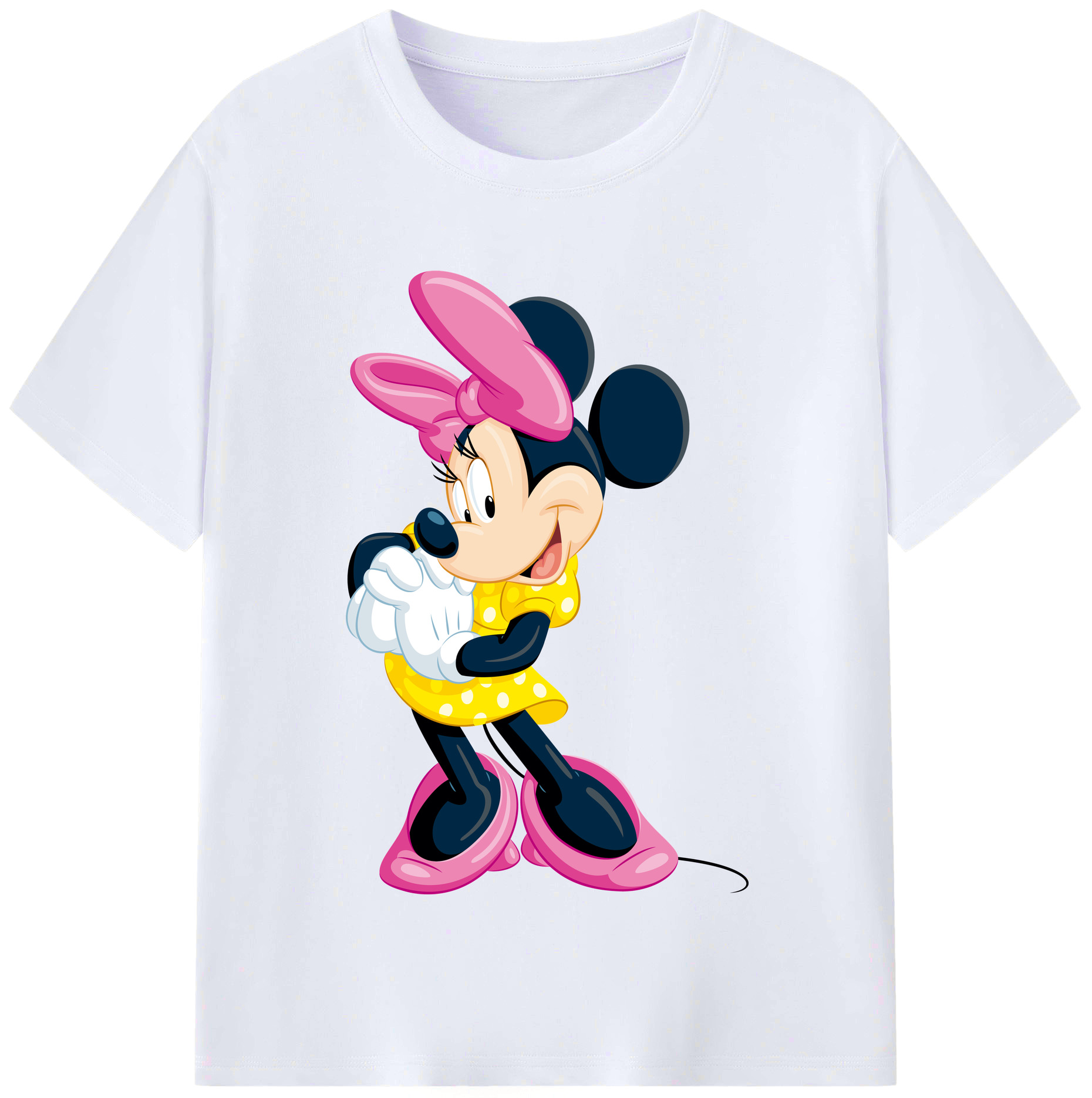 （画像用） ミッキーマウス Mickey Mouse レディースカジュアルプリントTシャツ（綿100％）