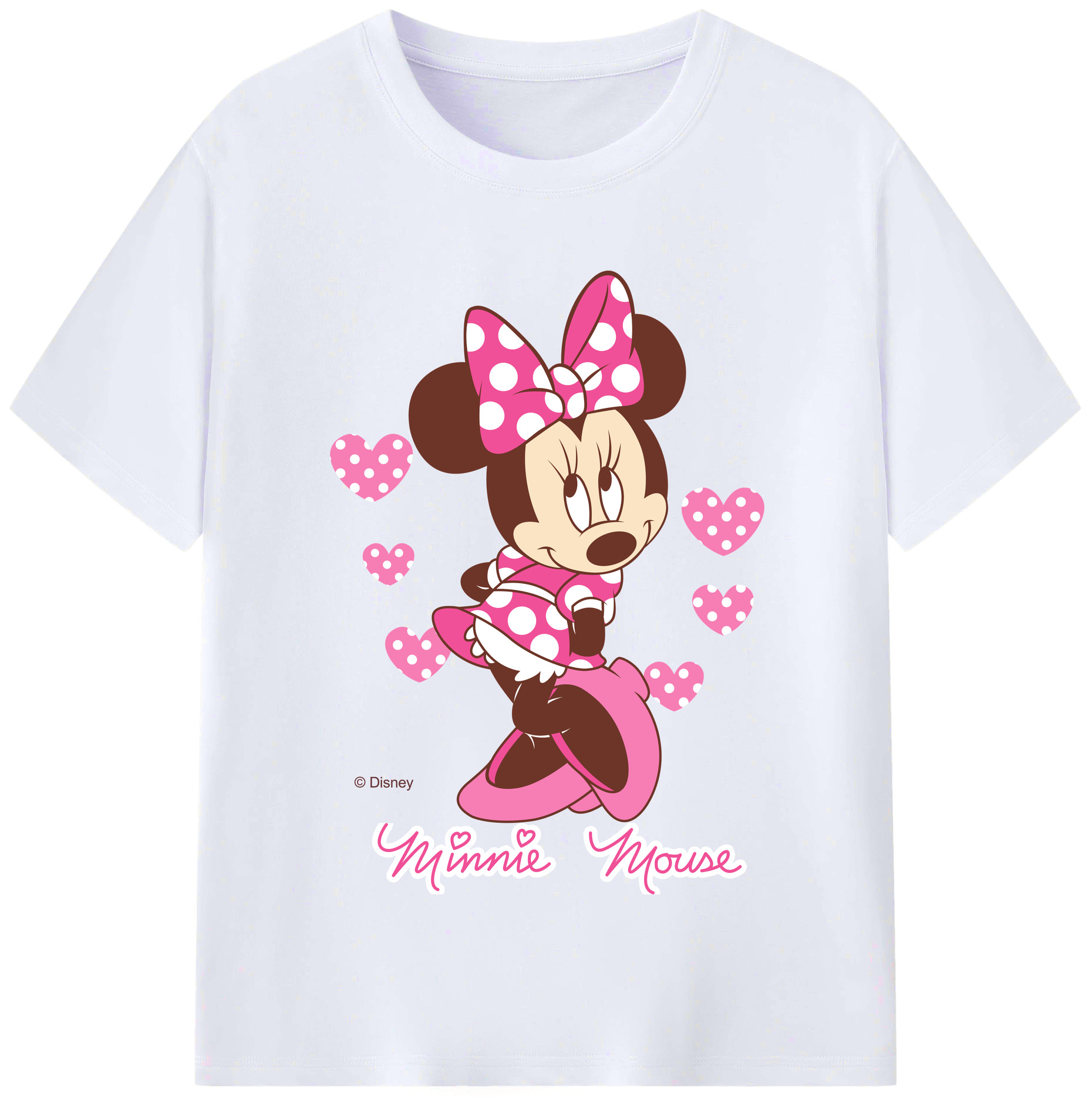 （画像用） ミッキーマウス Mickey Mouse レディースカジュアルプリントTシャツ（綿100％）