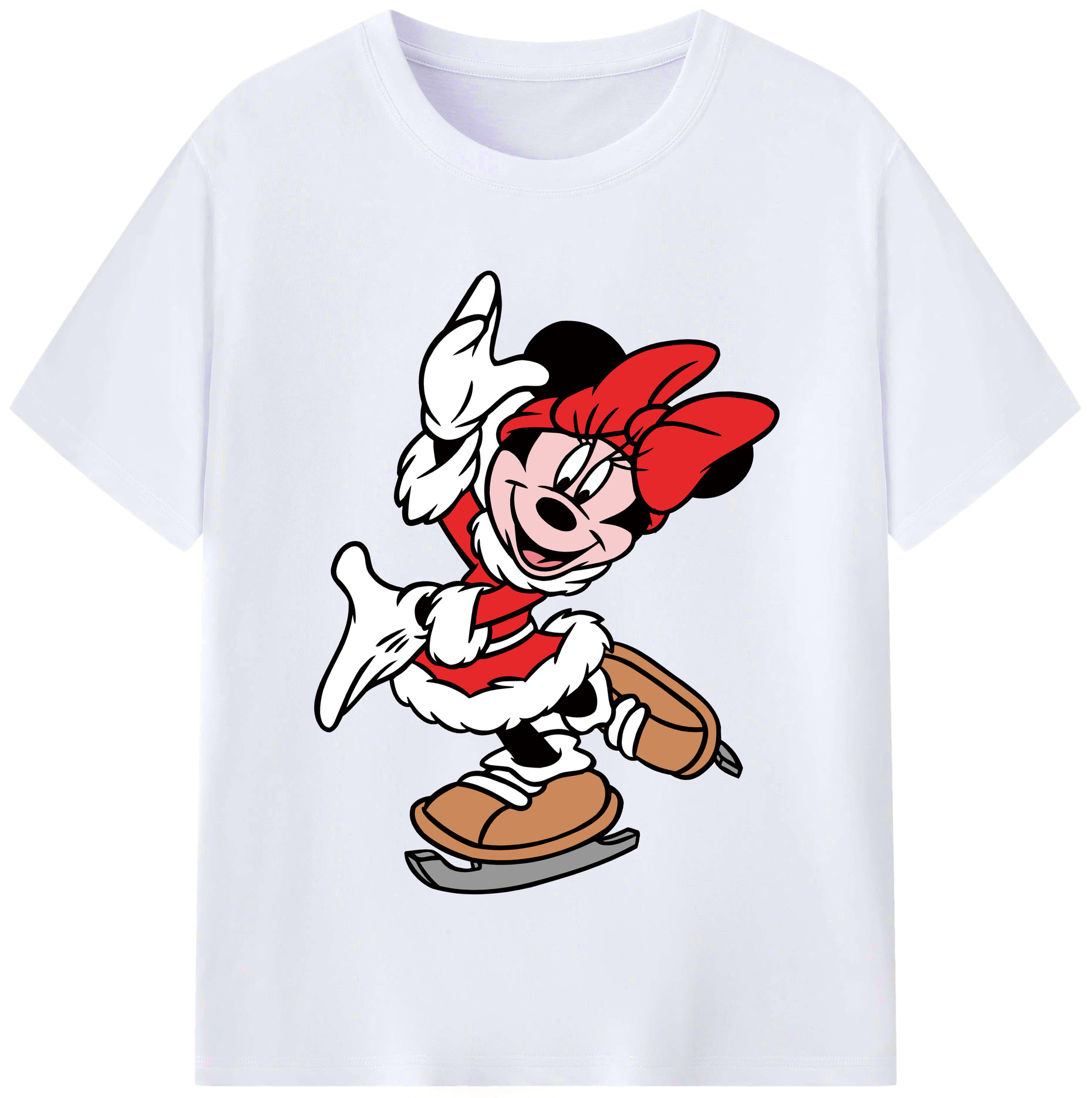 （画像用） ミッキーマウス Mickey Mouse レディースカジュアルプリントTシャツ（綿100％）