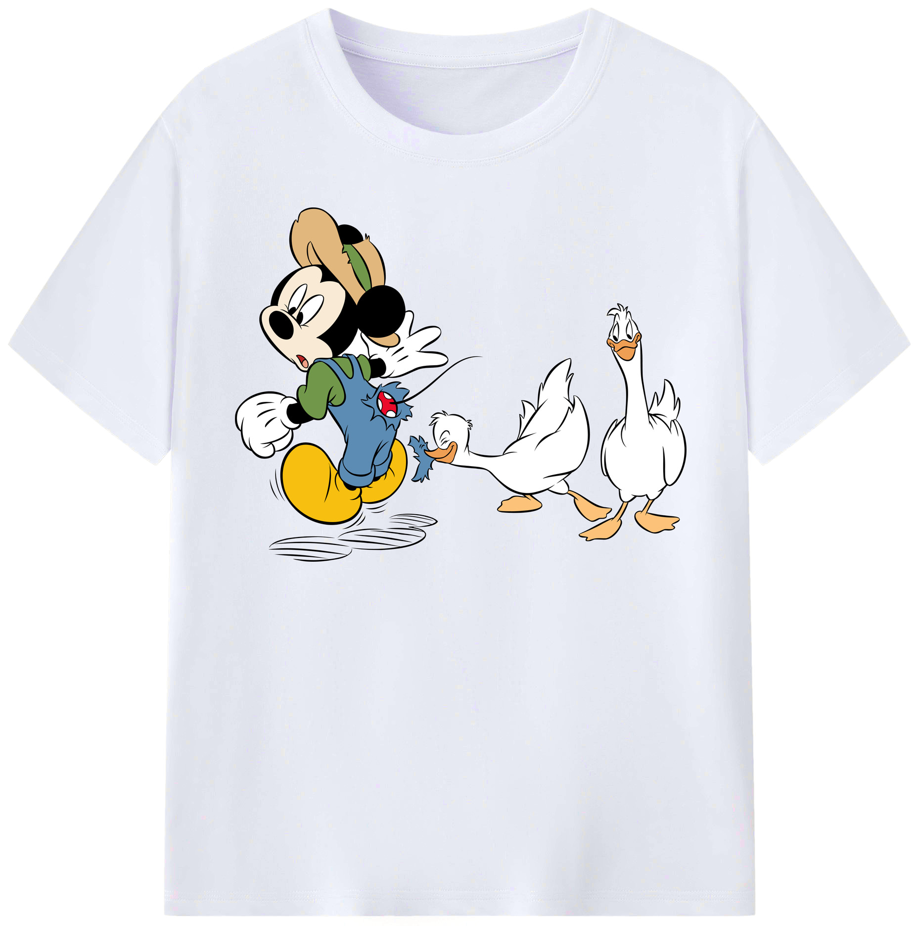 （画像用） ミッキーマウス Mickey Mouse レディースカジュアルプリントTシャツ（綿100％）