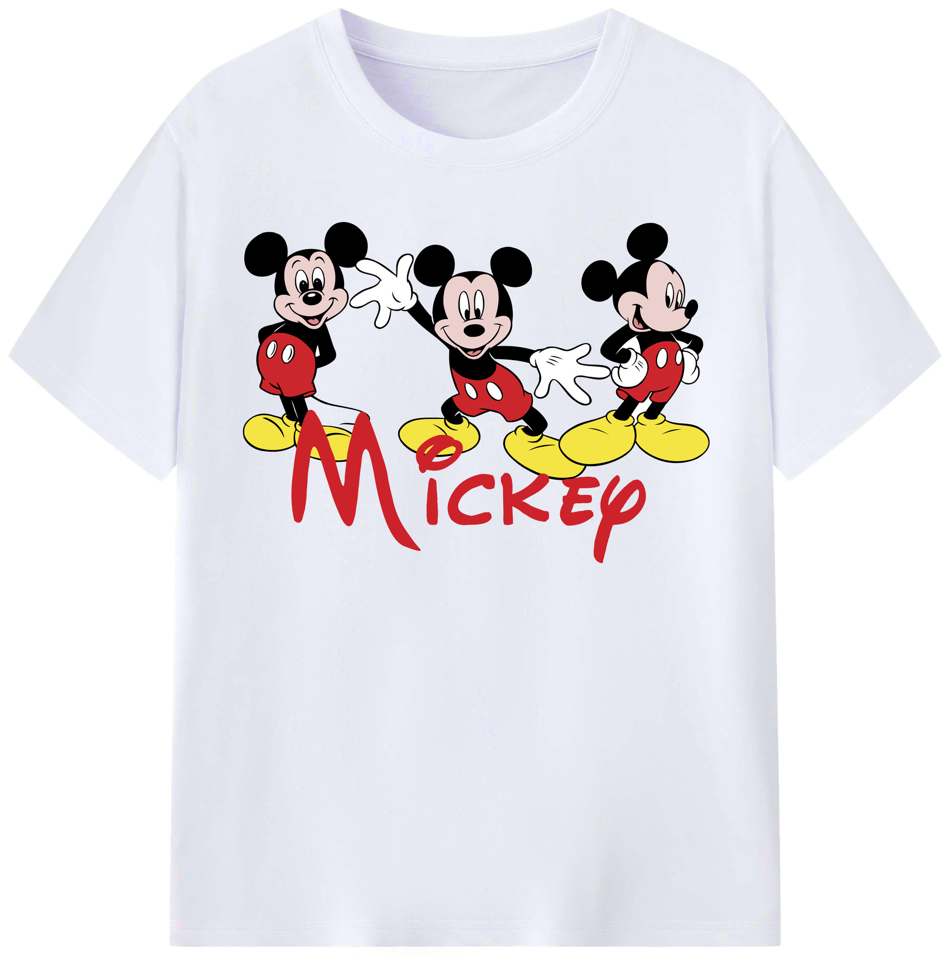 （画像用） ミッキーマウス Mickey Mouse レディースカジュアルプリントTシャツ（綿100％）