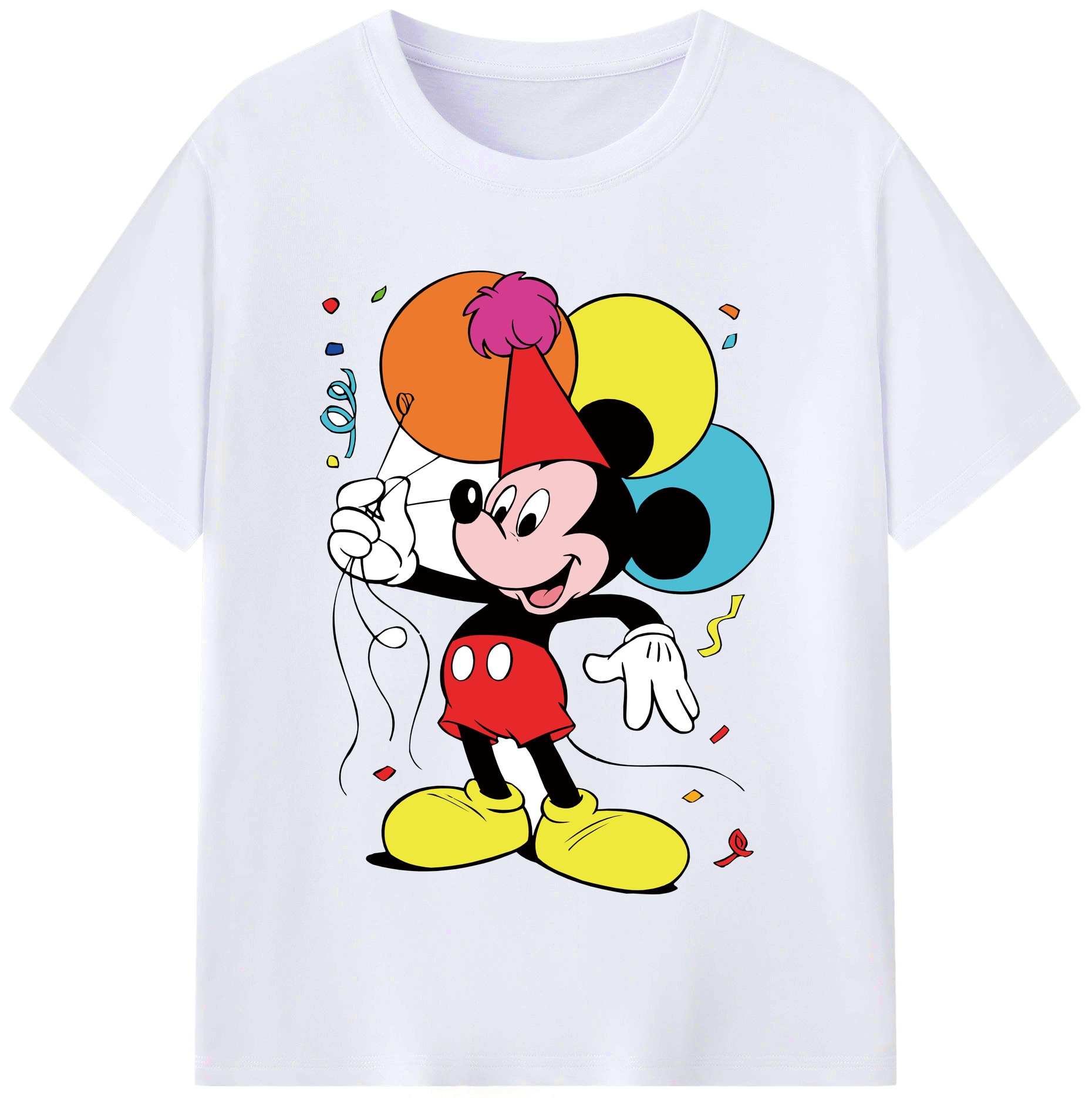 （画像用） ミッキーマウス Mickey Mouse レディースカジュアルプリントTシャツ（綿100％）