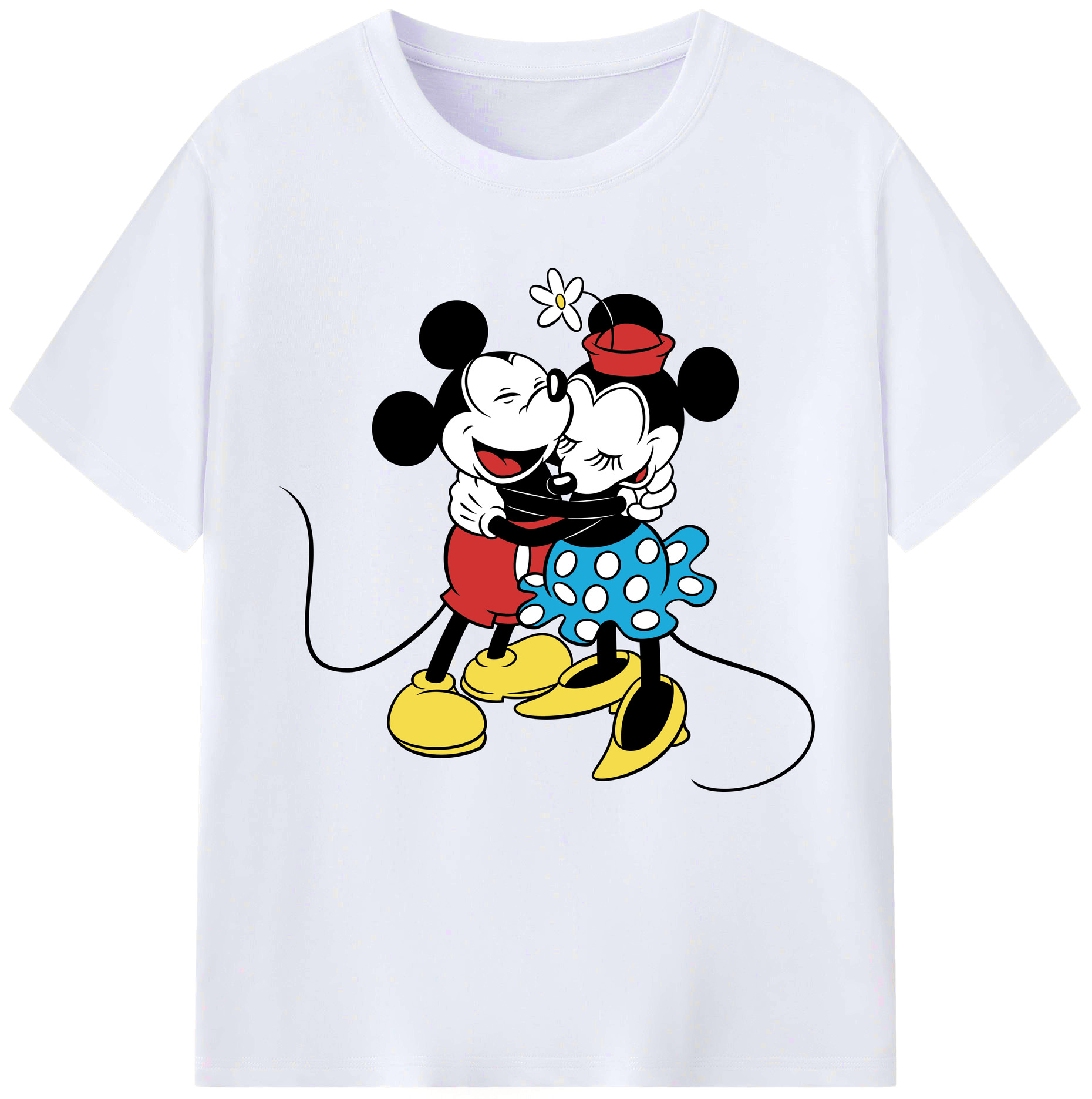（画像用） ミッキーマウス Mickey Mouse レディースカジュアルプリントTシャツ（綿100％）