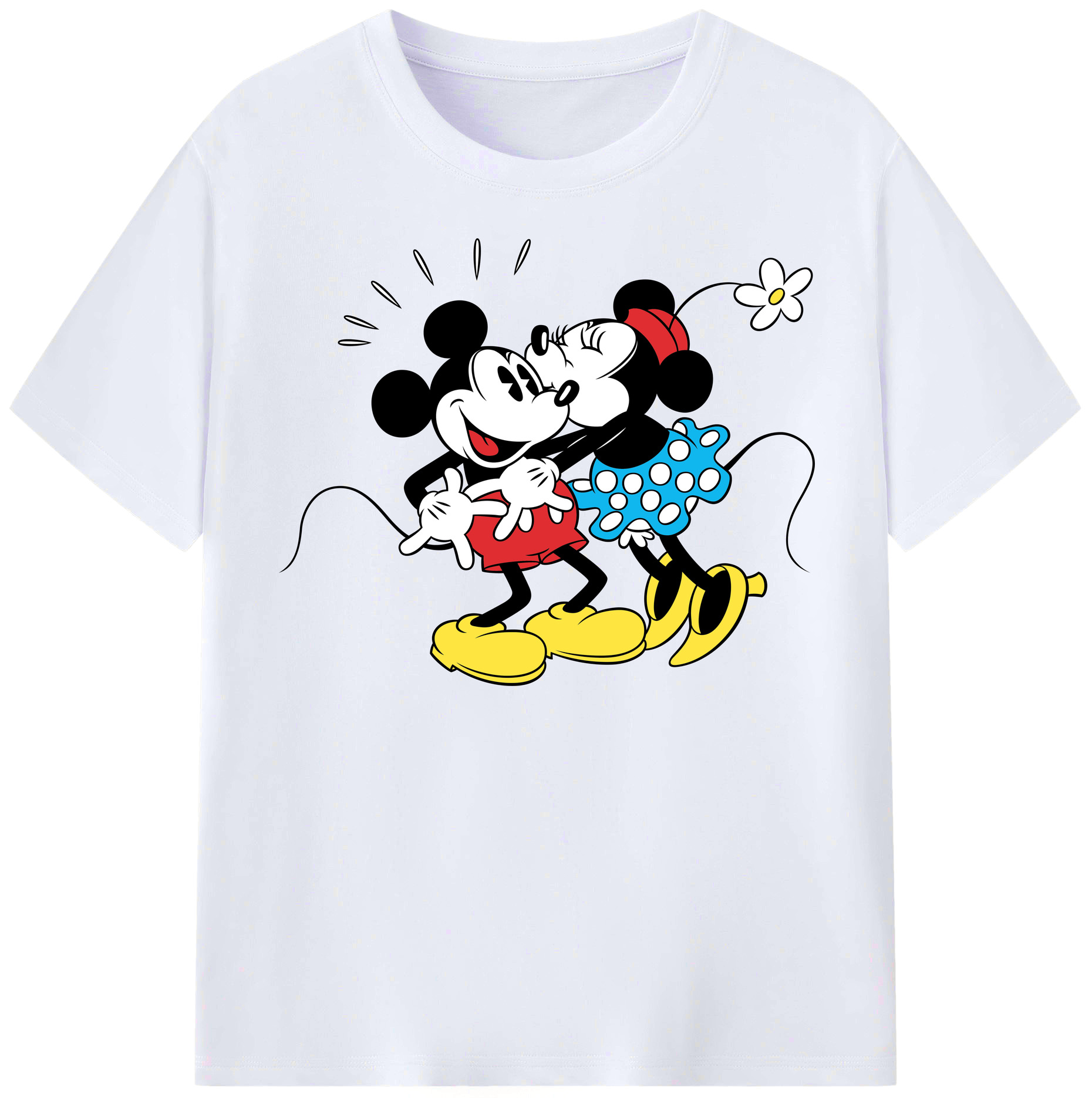 （画像用） ミッキーマウス Mickey Mouse レディースカジュアルプリントTシャツ（綿100％）