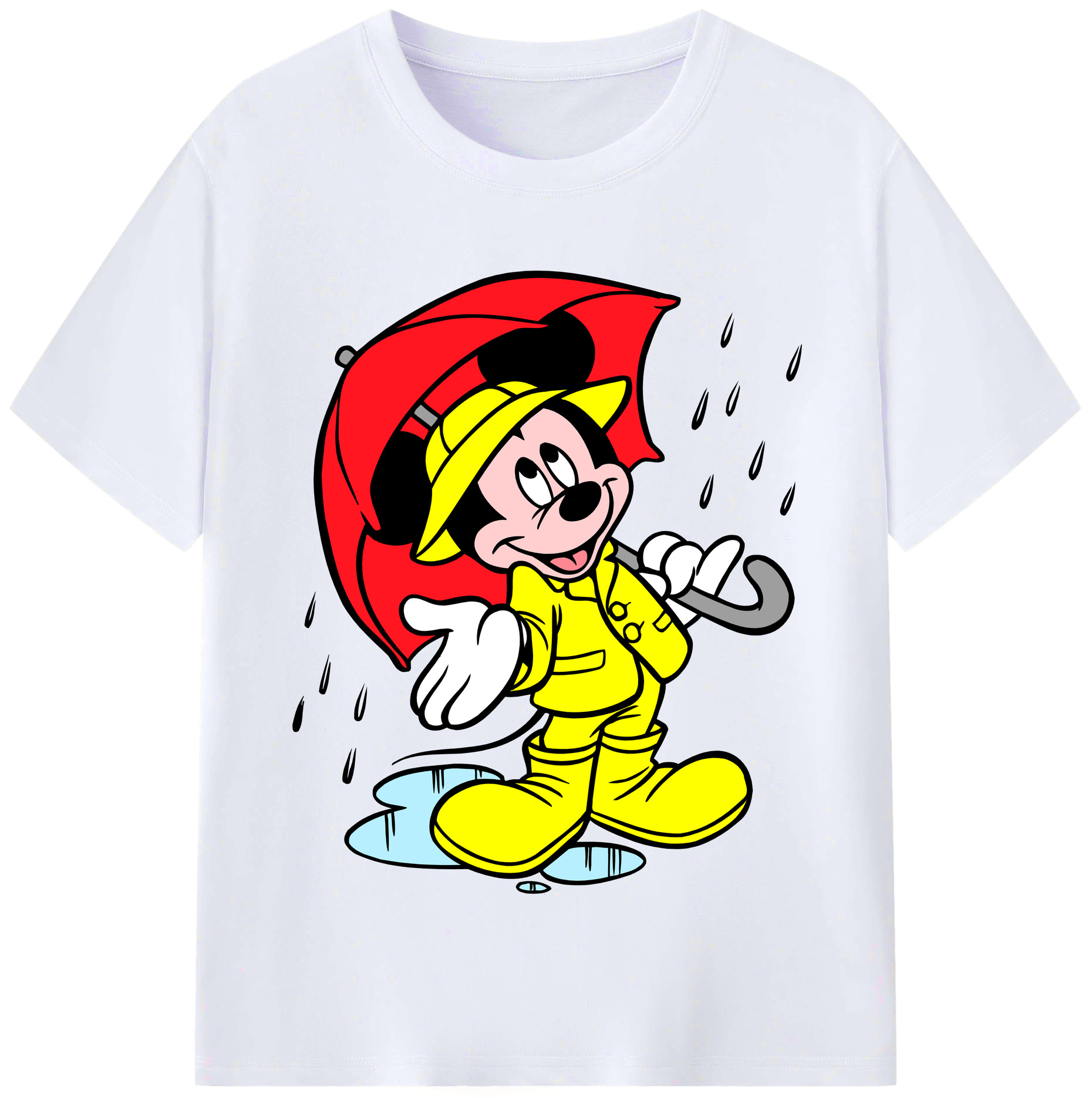 （画像用） ミッキーマウス Mickey Mouse レディースカジュアルプリントTシャツ（綿100％）