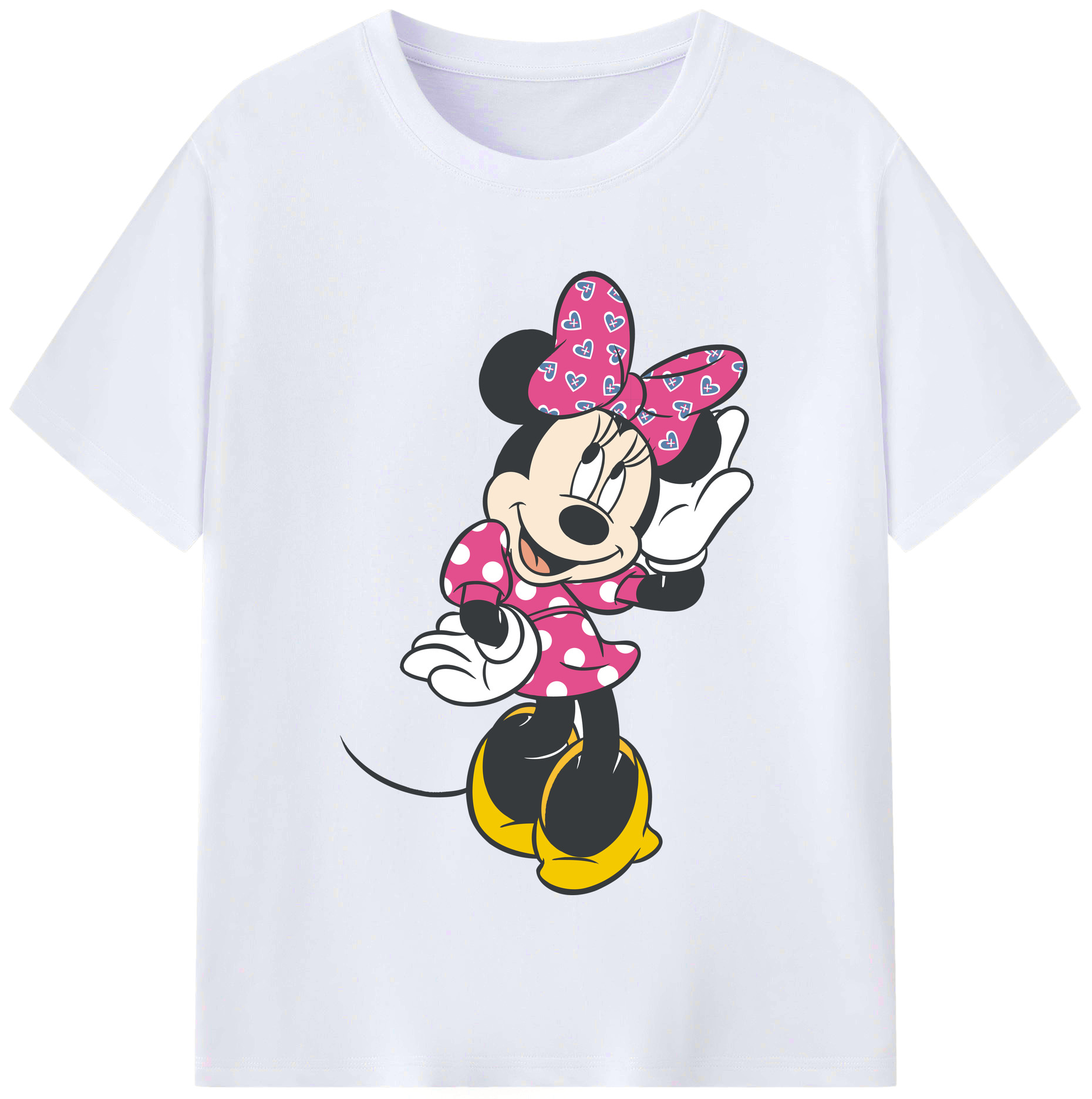 （画像用） ミッキーマウス Mickey Mouse レディースカジュアルプリントTシャツ（綿100％）