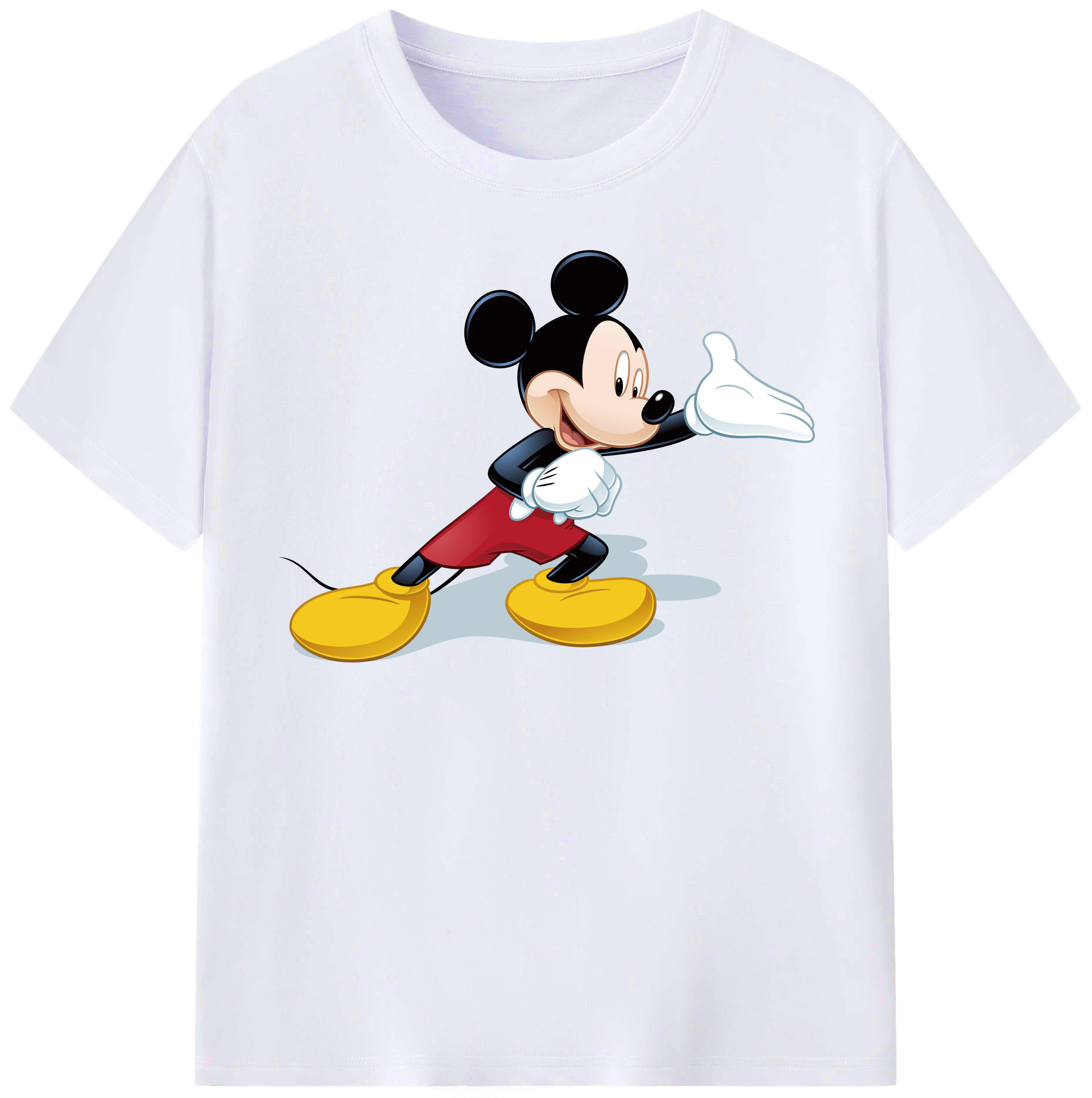 （画像用） ミッキーマウス Mickey Mouse レディースカジュアルプリントTシャツ（綿100％）