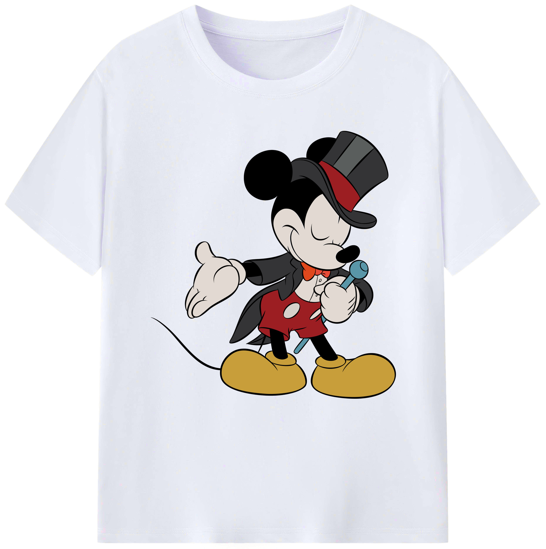 （画像用） ミッキーマウス Mickey Mouse レディースカジュアルプリントTシャツ（綿100％）