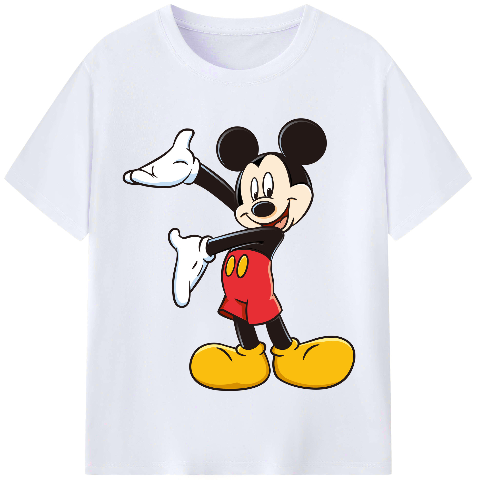 （画像用） ミッキーマウス Mickey Mouse レディースカジュアルプリントTシャツ（綿100％）