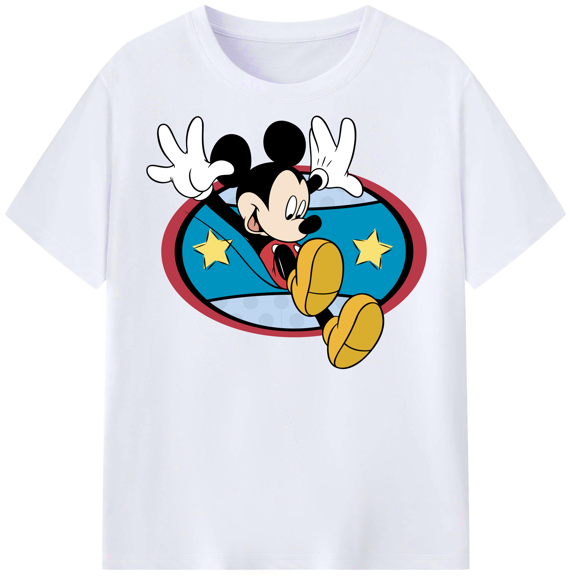 （画像用） ミッキーマウス Mickey Mouse レディースカジュアルプリントTシャツ（綿100％）