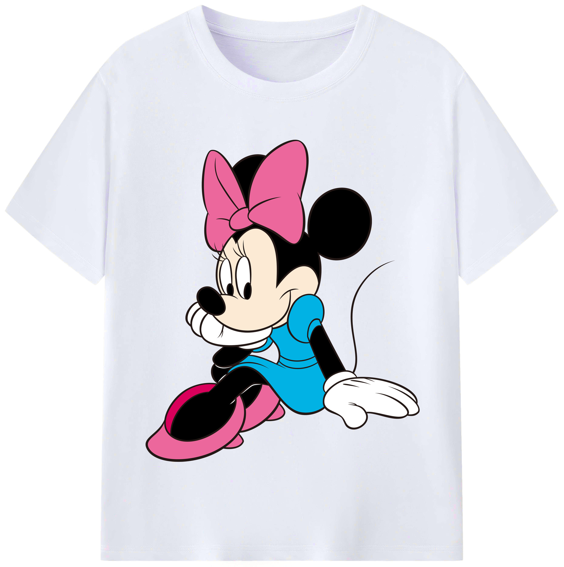 （画像用） ミッキーマウス Mickey Mouse レディースカジュアルプリントTシャツ（綿100％）