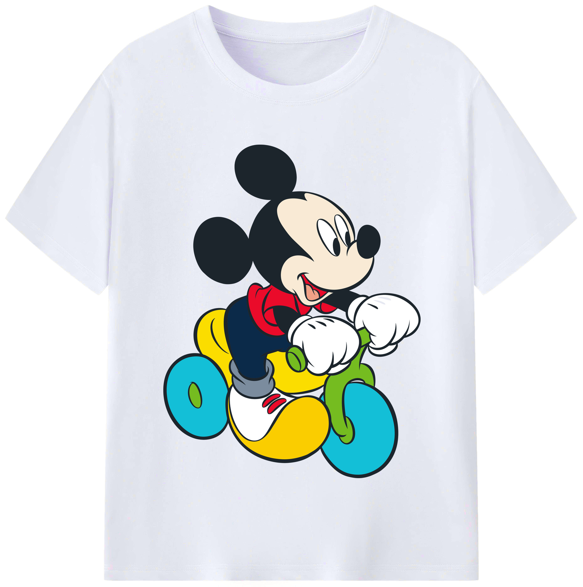 （画像用） ミッキーマウス Mickey Mouse レディースカジュアルプリントTシャツ（綿100％）