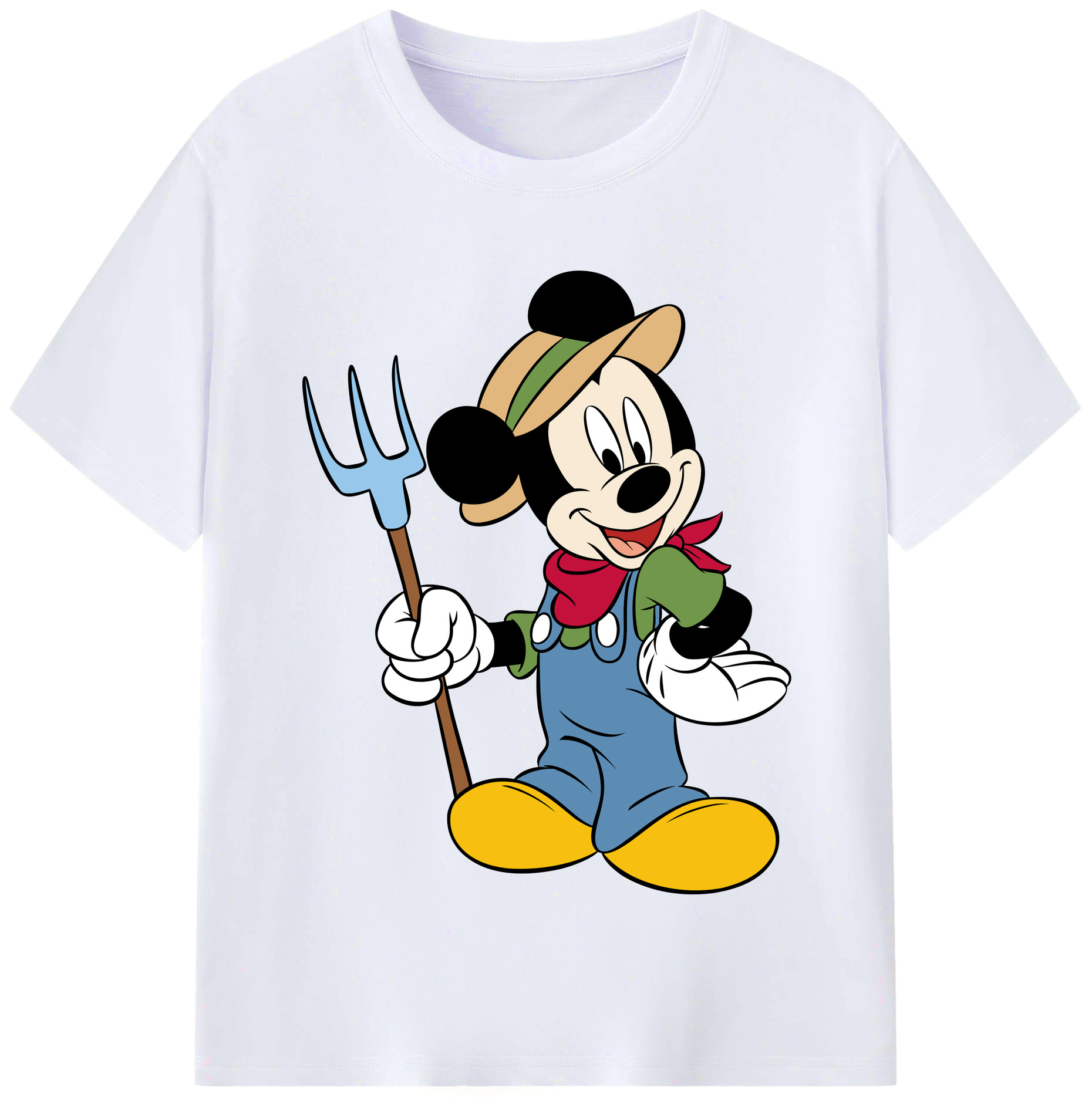 （画像用） ミッキーマウス Mickey Mouse レディースカジュアルプリントTシャツ（綿100％）