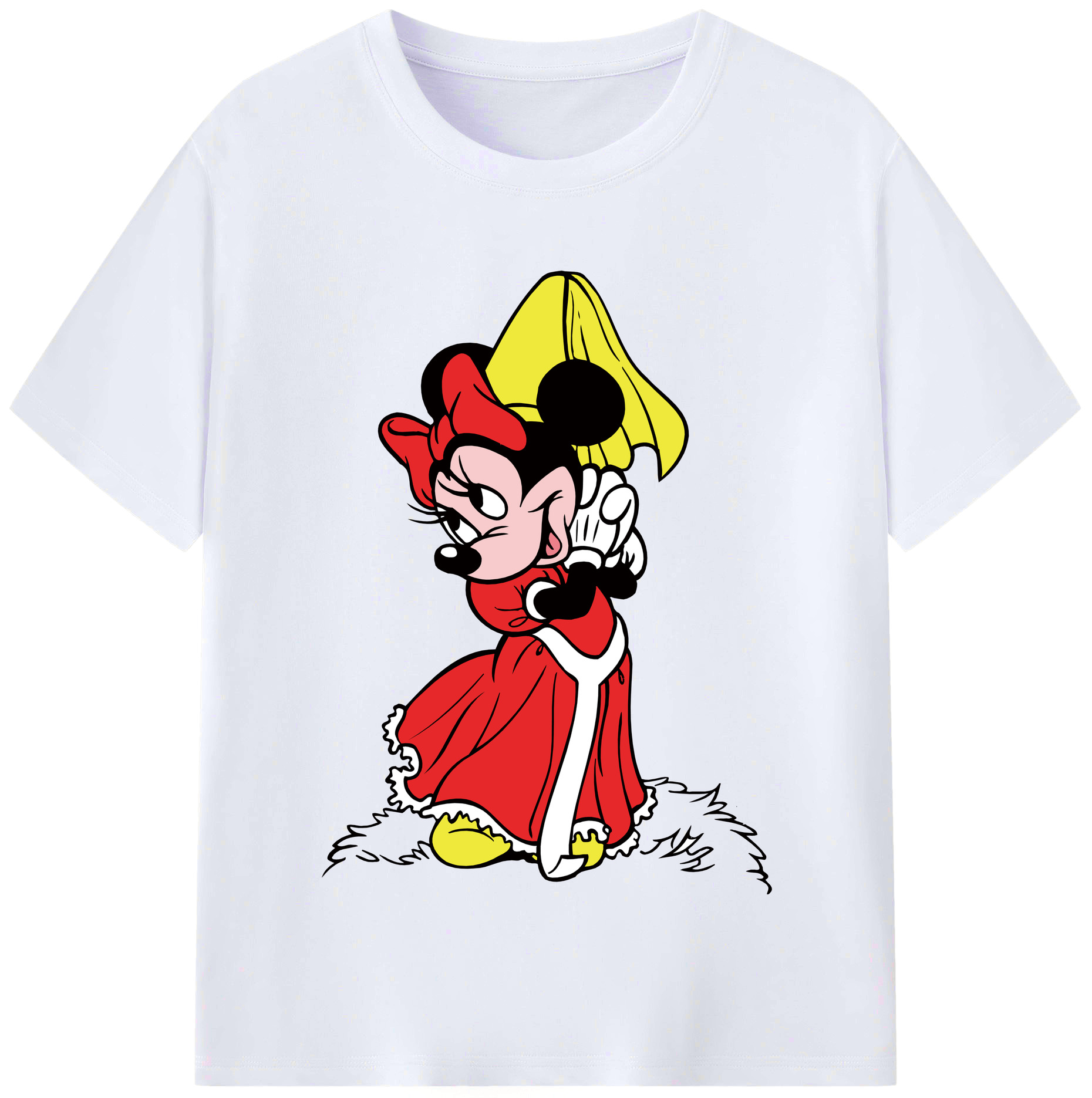 （画像用） ミッキーマウス Mickey Mouse レディースカジュアルプリントTシャツ（綿100％）