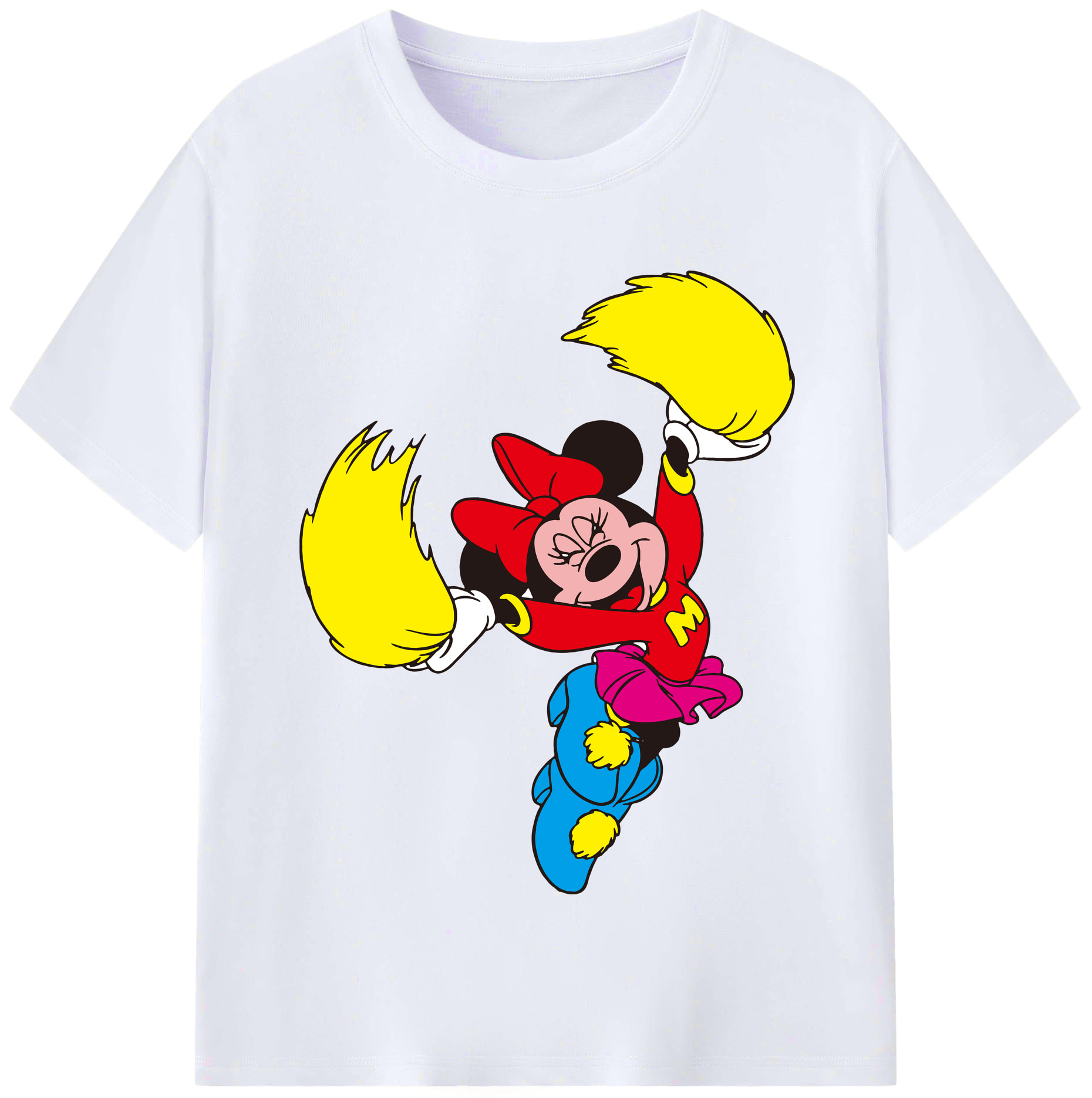 （画像用） ミッキーマウス Mickey Mouse レディースカジュアルプリントTシャツ（綿100％）
