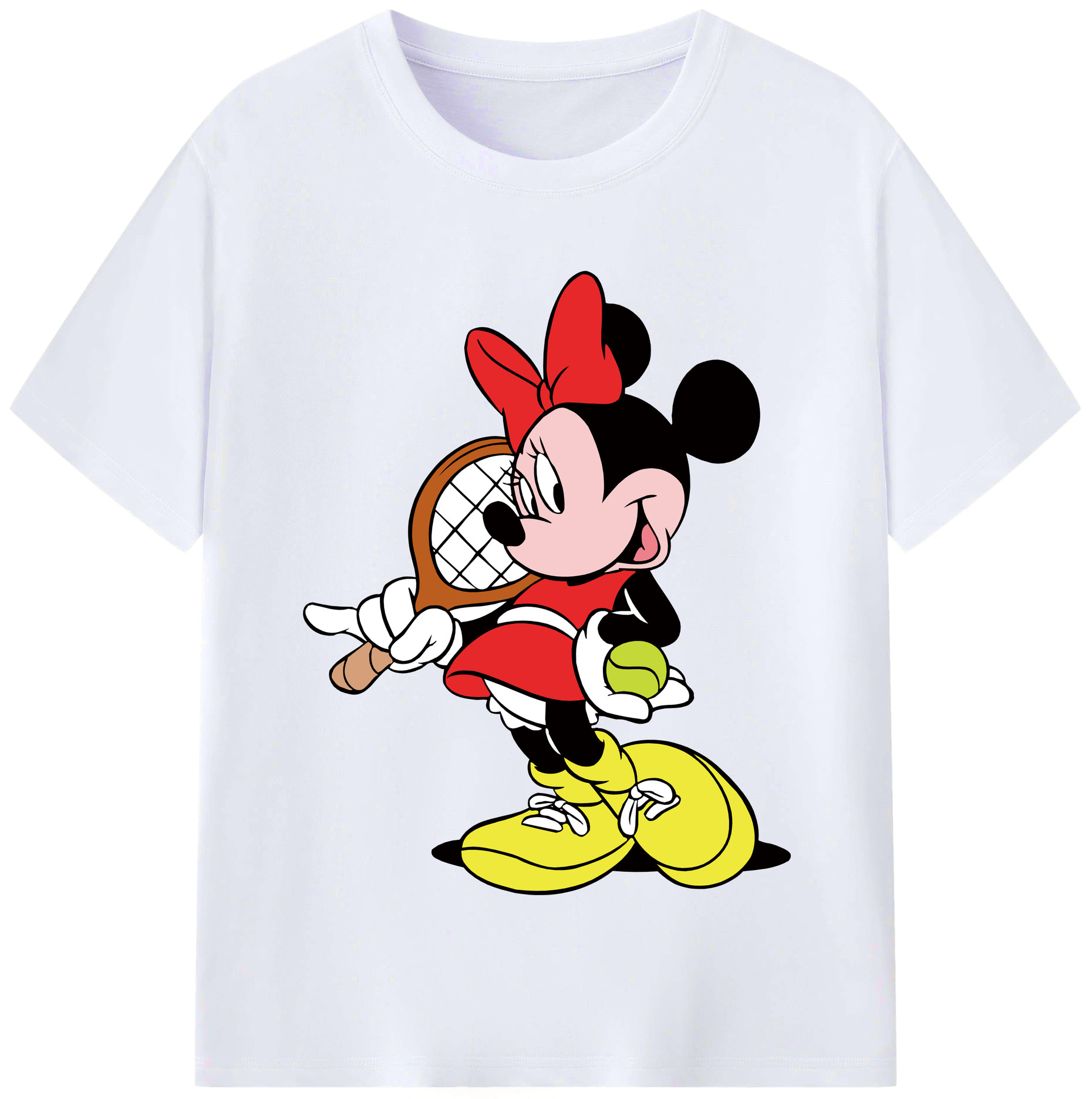 （画像用） ミッキーマウス Mickey Mouse レディースカジュアルプリントTシャツ（綿100％）