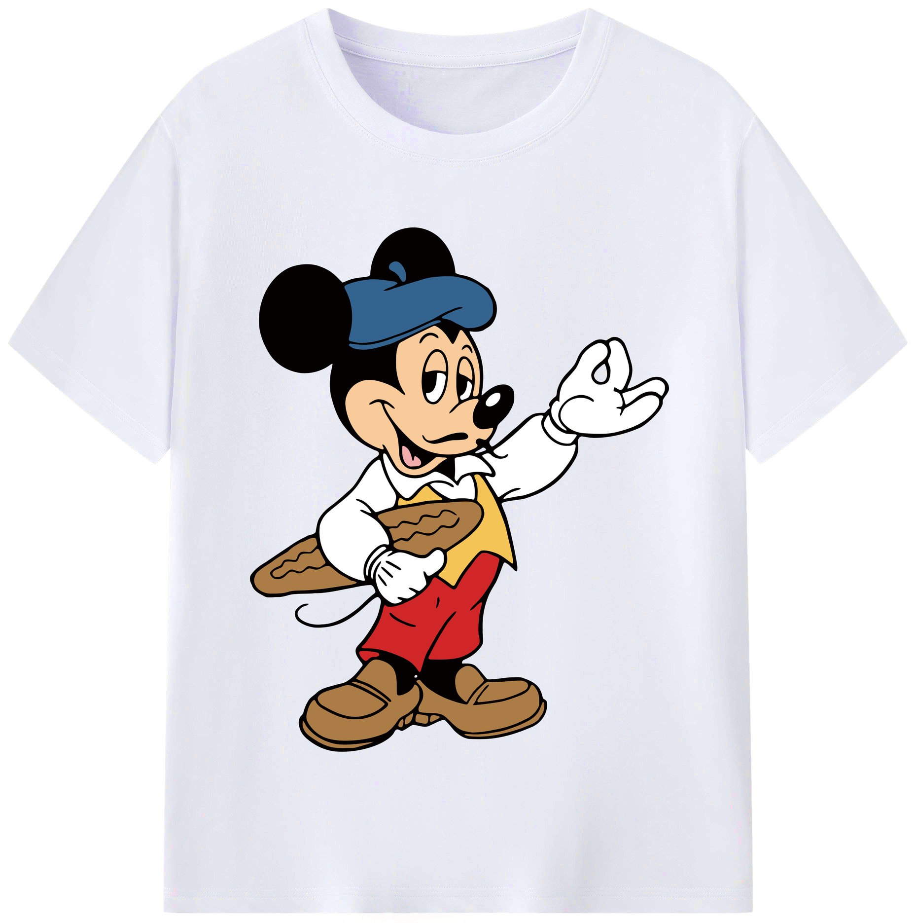 （画像用） ミッキーマウス Mickey Mouse レディースカジュアルプリントTシャツ（綿100％）