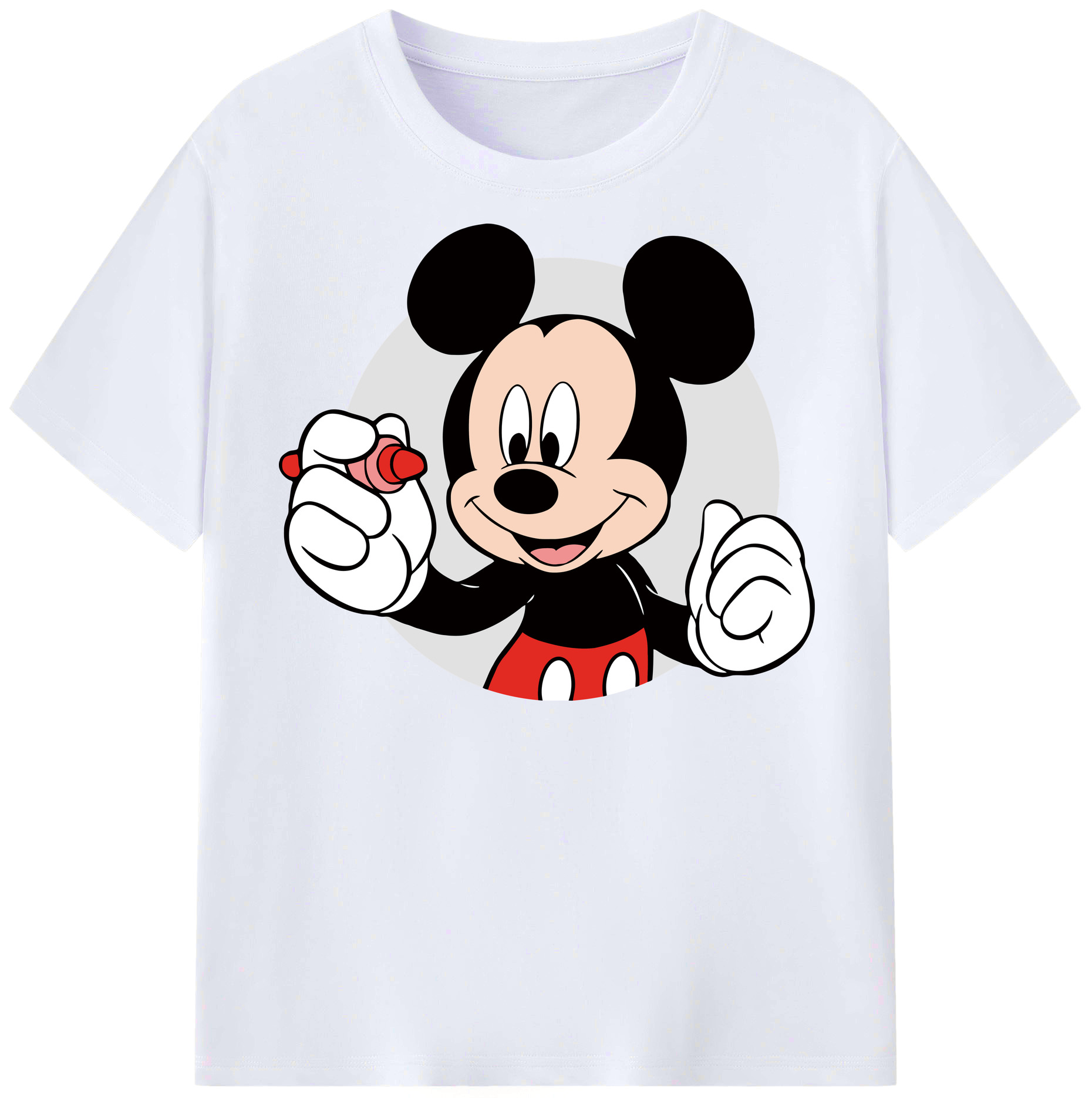 （画像用） ミッキーマウス Mickey Mouse レディースカジュアルプリントTシャツ（綿100％）