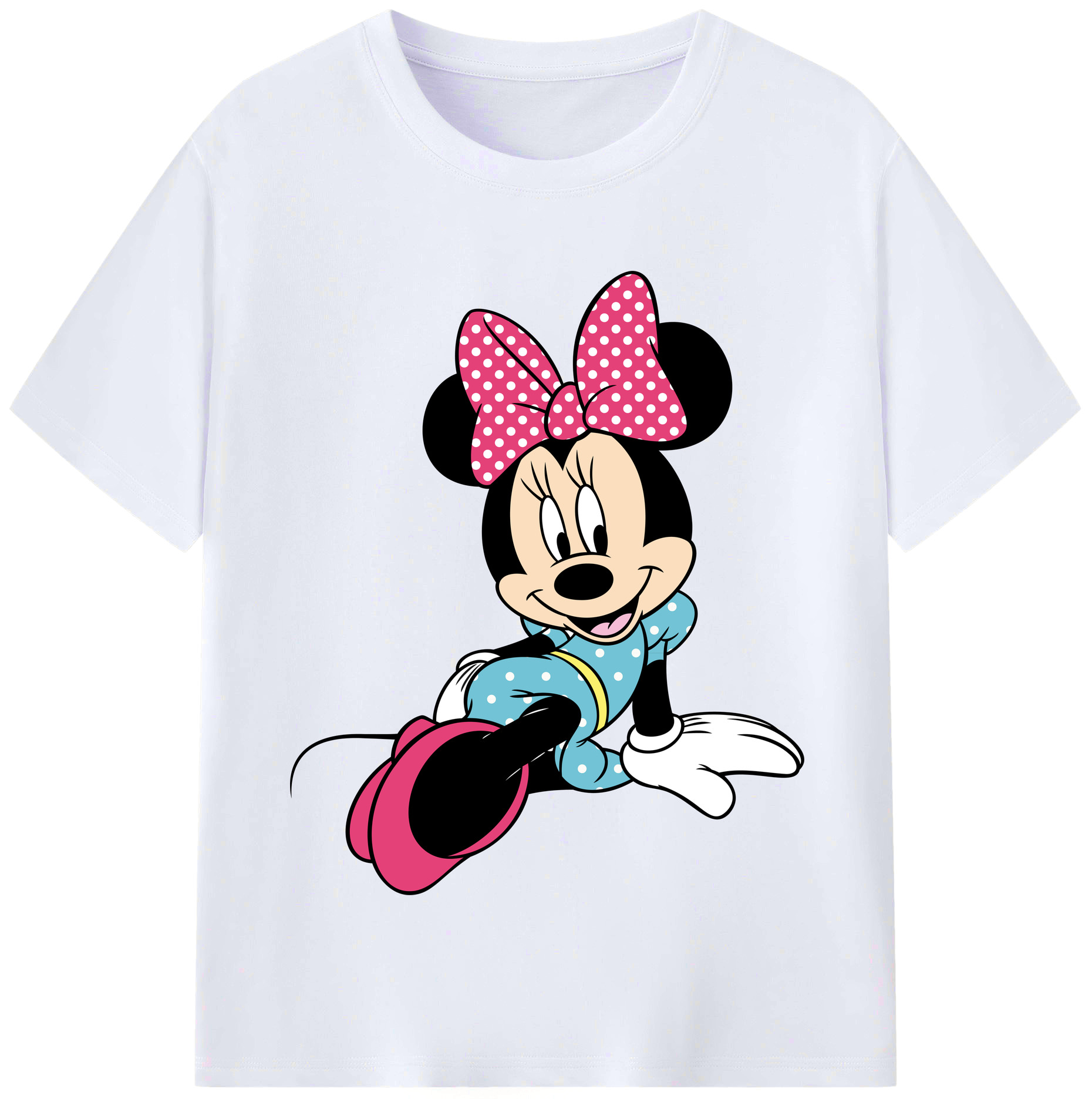 （画像用） ミッキーマウス Mickey Mouse レディースカジュアルプリントTシャツ（綿100％）