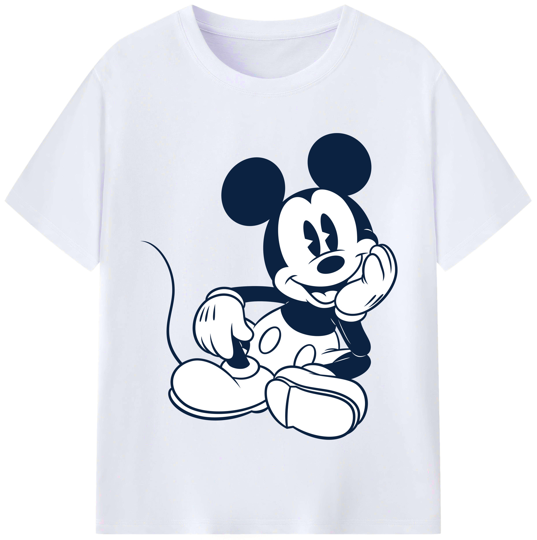 （画像用） ミッキーマウス Mickey Mouse レディースカジュアルプリントTシャツ（綿100％）