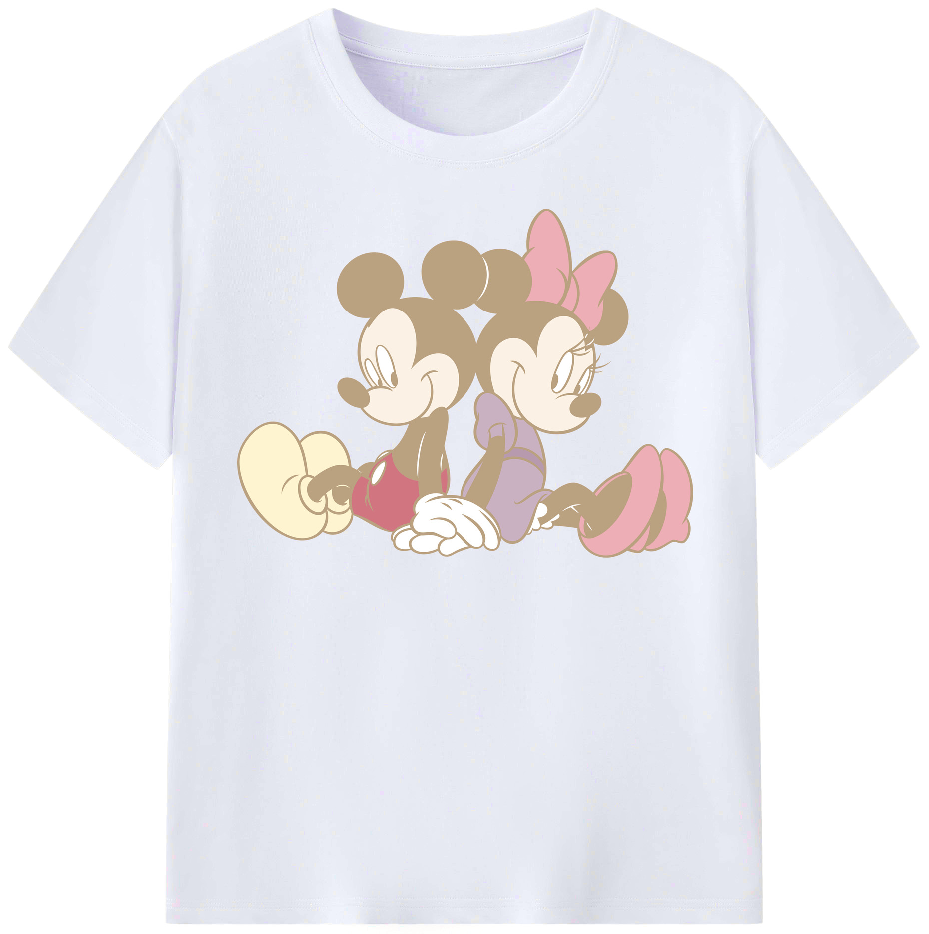 （画像用） ミッキーマウス Mickey Mouse レディースカジュアルプリントTシャツ（綿100％）