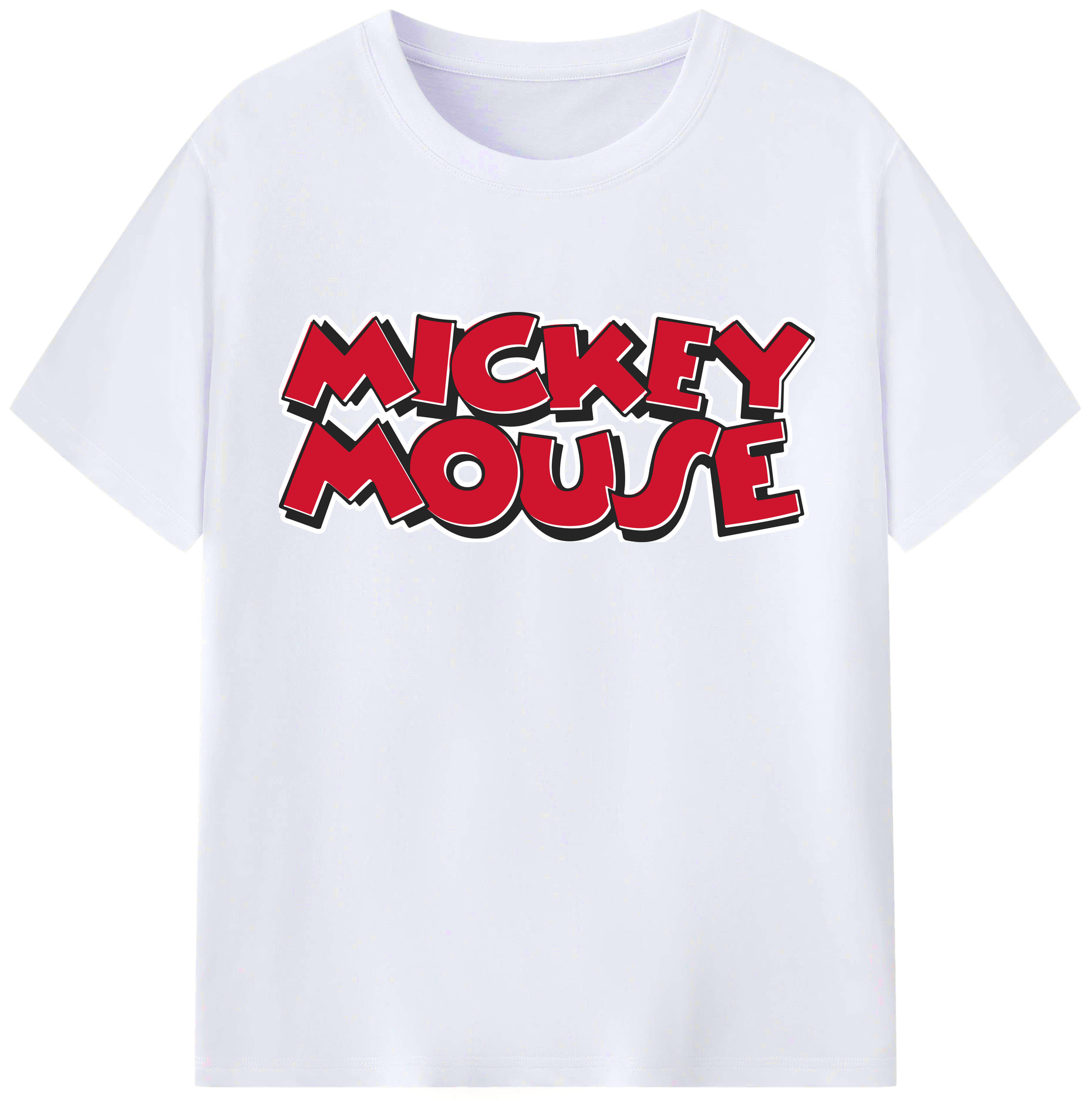 （画像用） ミッキーマウス Mickey Mouse レディースカジュアルプリントTシャツ（綿100％）