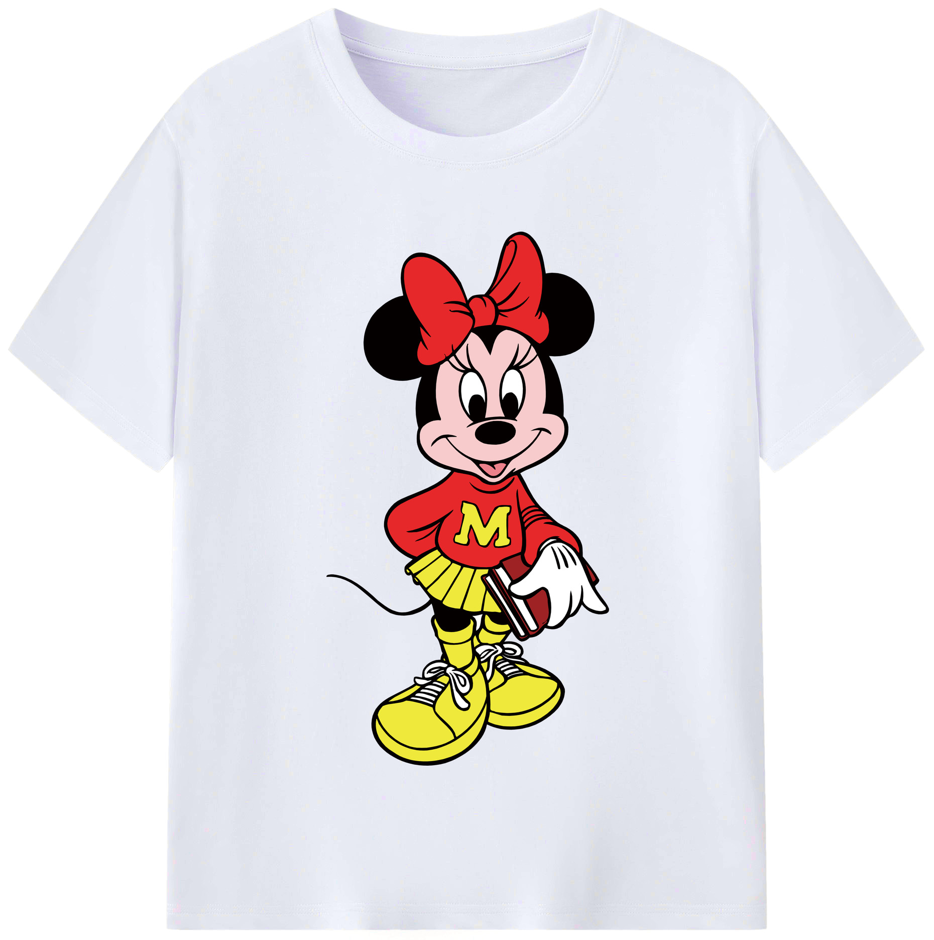 （画像用） ミッキーマウス Mickey Mouse レディースカジュアルプリントTシャツ（綿100％）