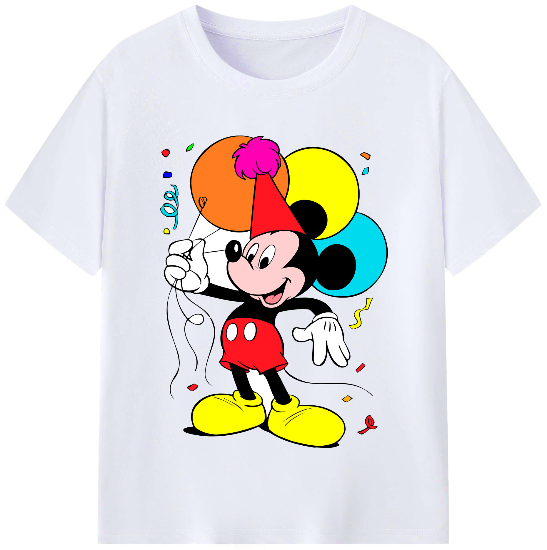（画像用） ミッキーマウス Mickey Mouse レディースカジュアルプリントTシャツ（綿100％）