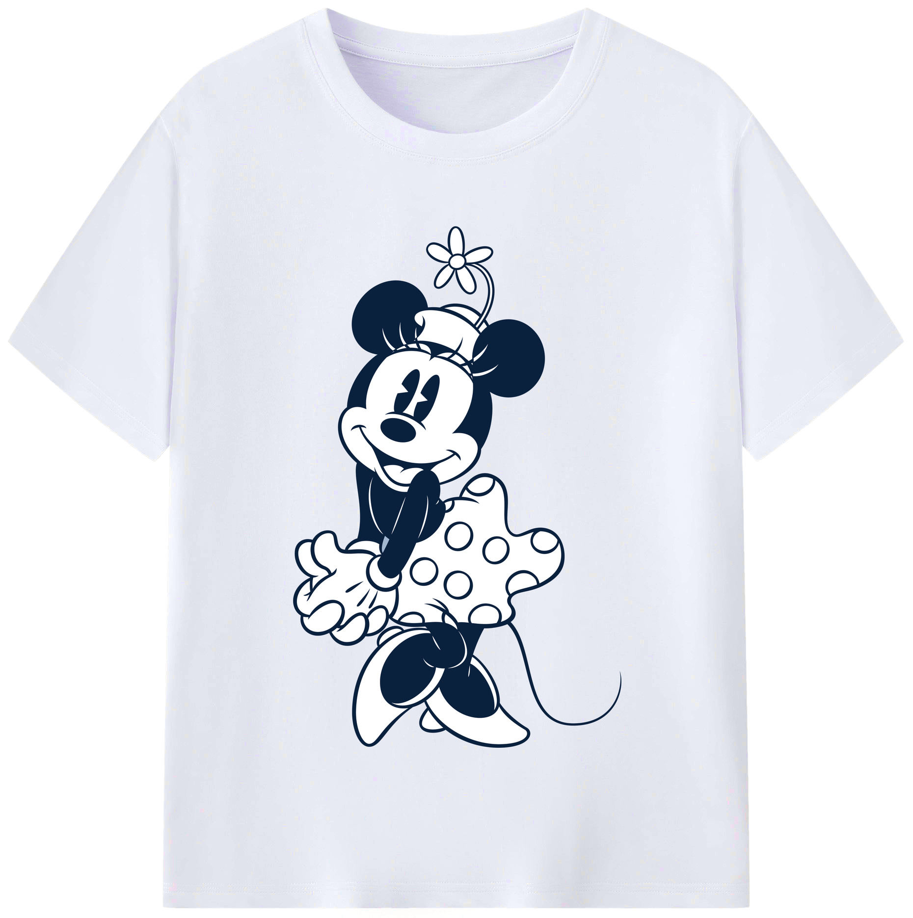 （画像用） ミッキーマウス Mickey Mouse レディースカジュアルプリントTシャツ（綿100％）