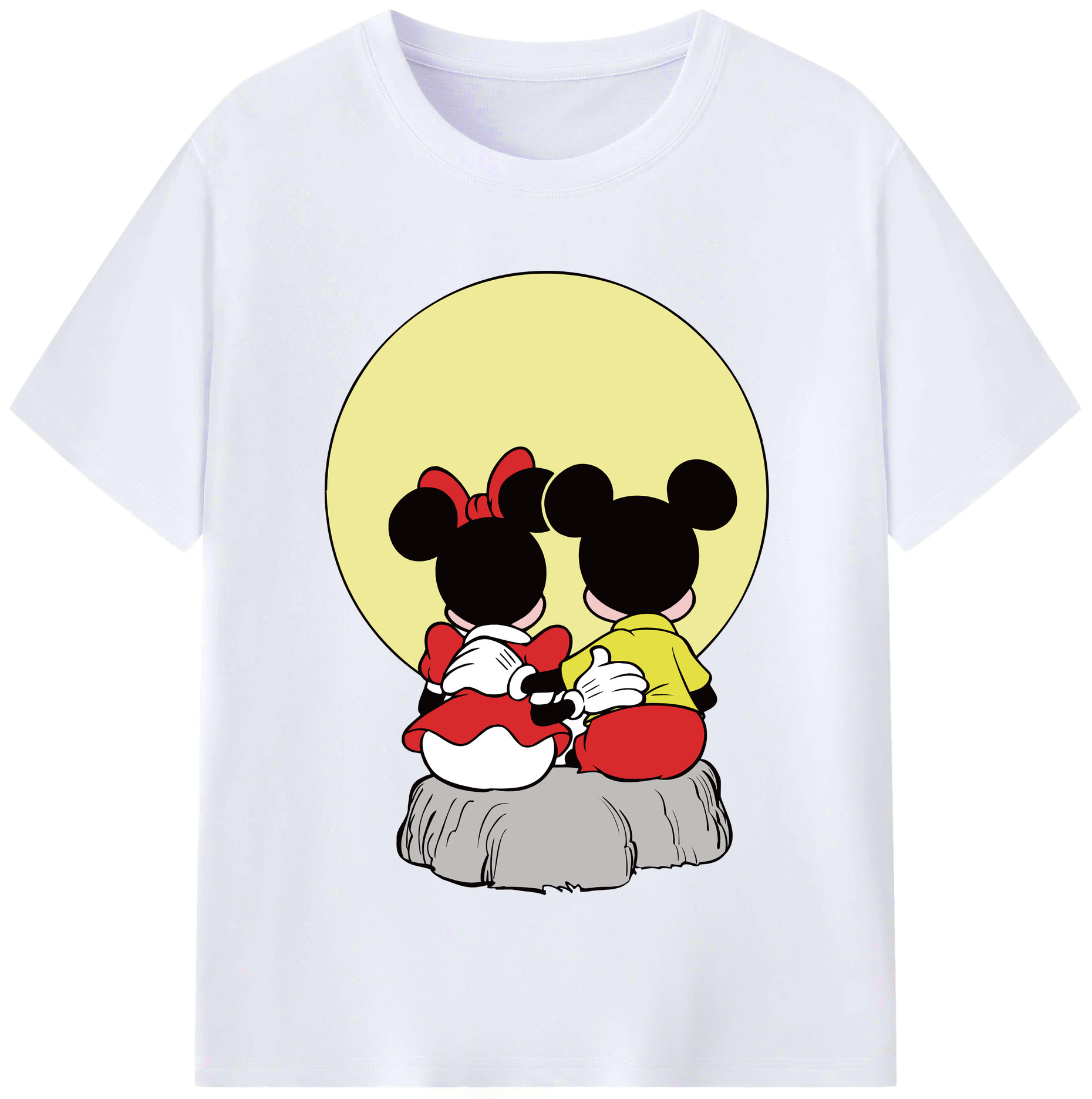 （画像用） ミッキーマウス Mickey Mouse レディースカジュアルプリントTシャツ（綿100％）