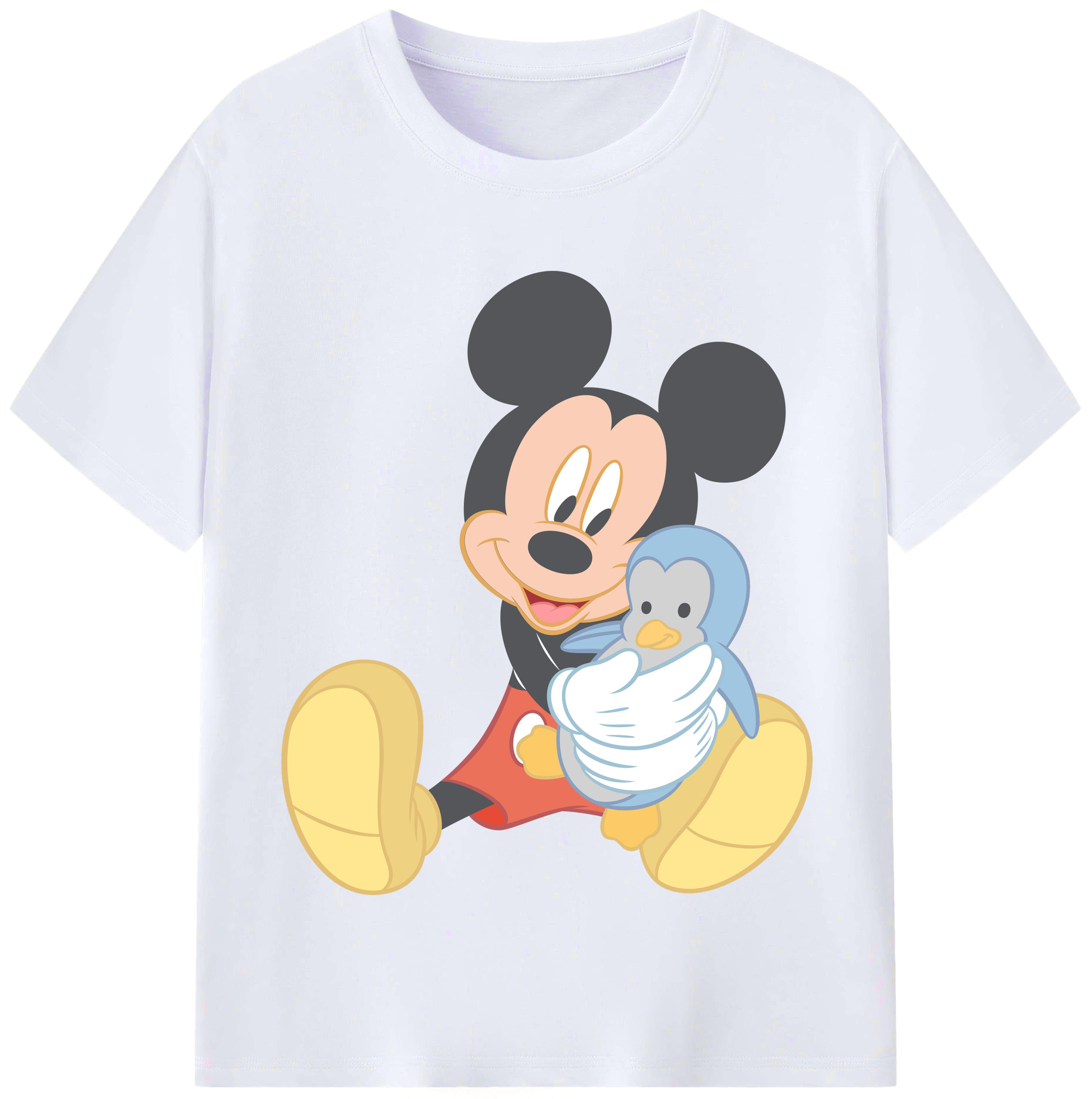（画像用） ミッキーマウス Mickey Mouse レディースカジュアルプリントTシャツ（綿100％）