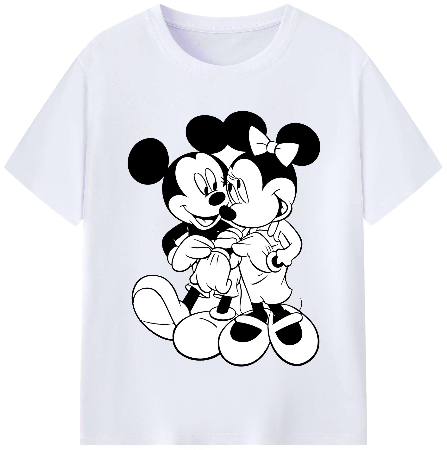 （画像用） ミッキーマウス Mickey Mouse レディースカジュアルプリントTシャツ（綿100％）