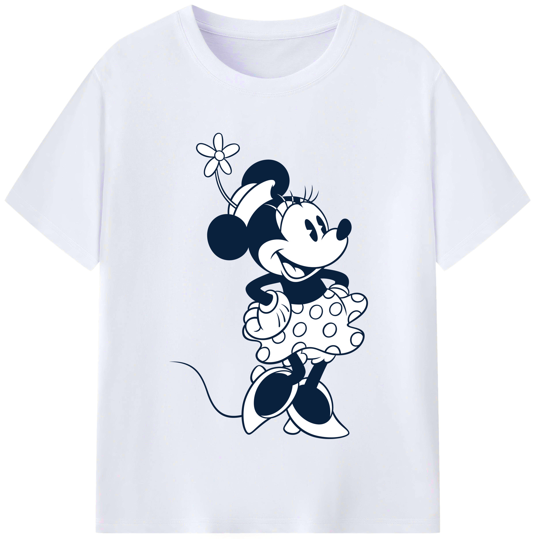 （画像用） ミッキーマウス Mickey Mouse レディースカジュアルプリントTシャツ（綿100％）