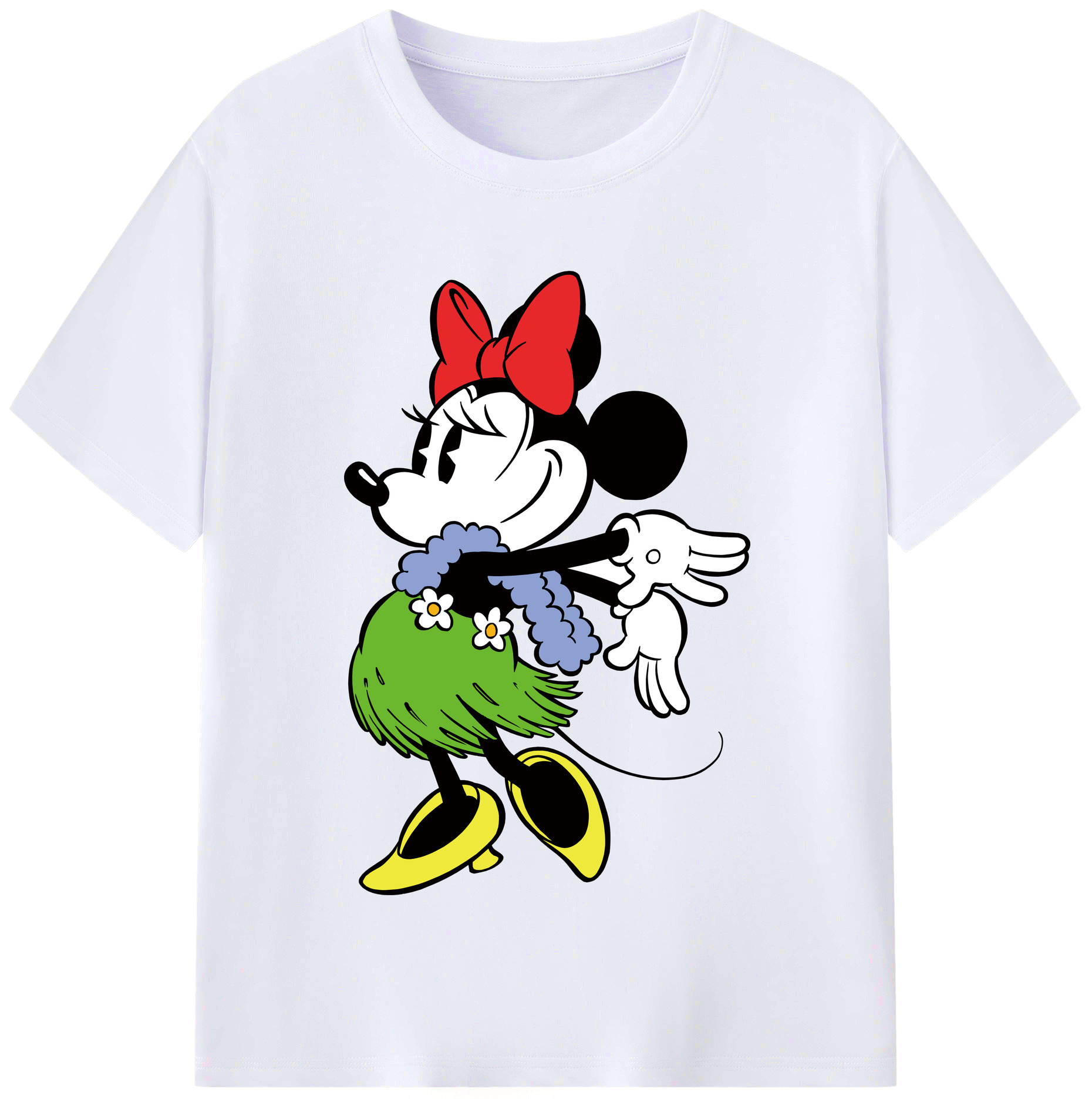 （画像用） ミッキーマウス Mickey Mouse レディースカジュアルプリントTシャツ（綿100％）