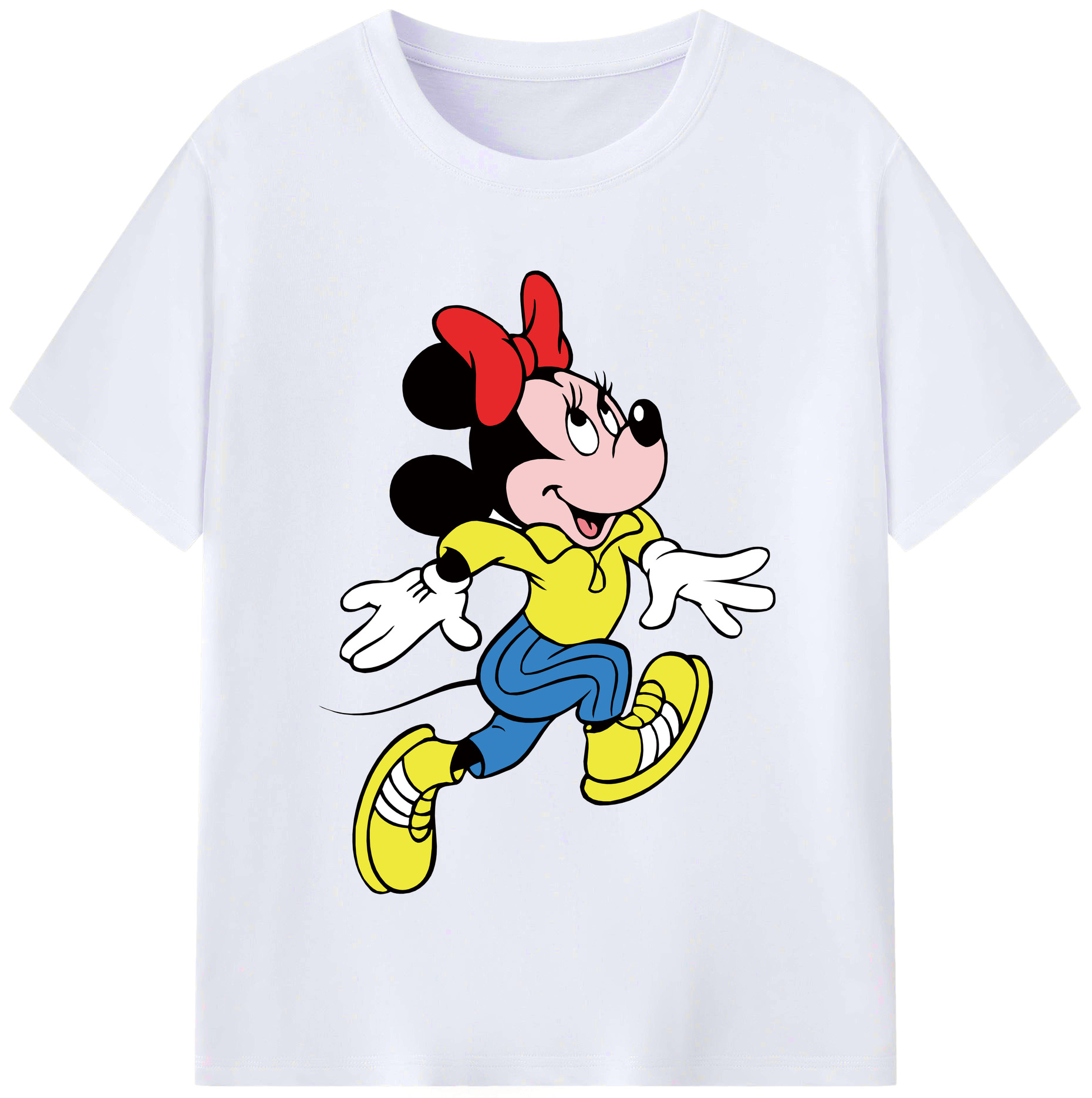 （画像用） ミッキーマウス Mickey Mouse レディースカジュアルプリントTシャツ（綿100％）