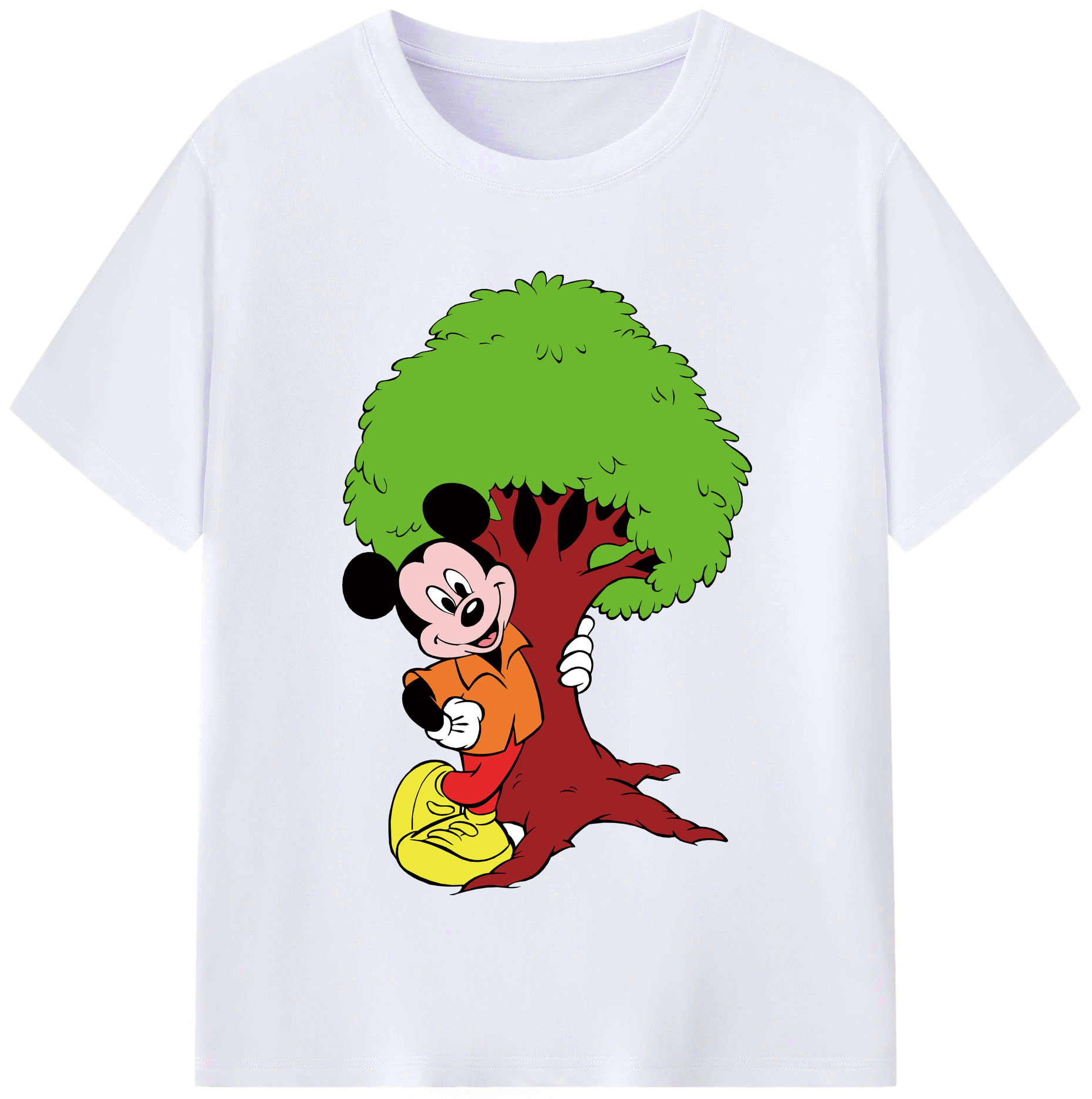 （画像用） ミッキーマウス Mickey Mouse レディースカジュアルプリントTシャツ（綿100％）