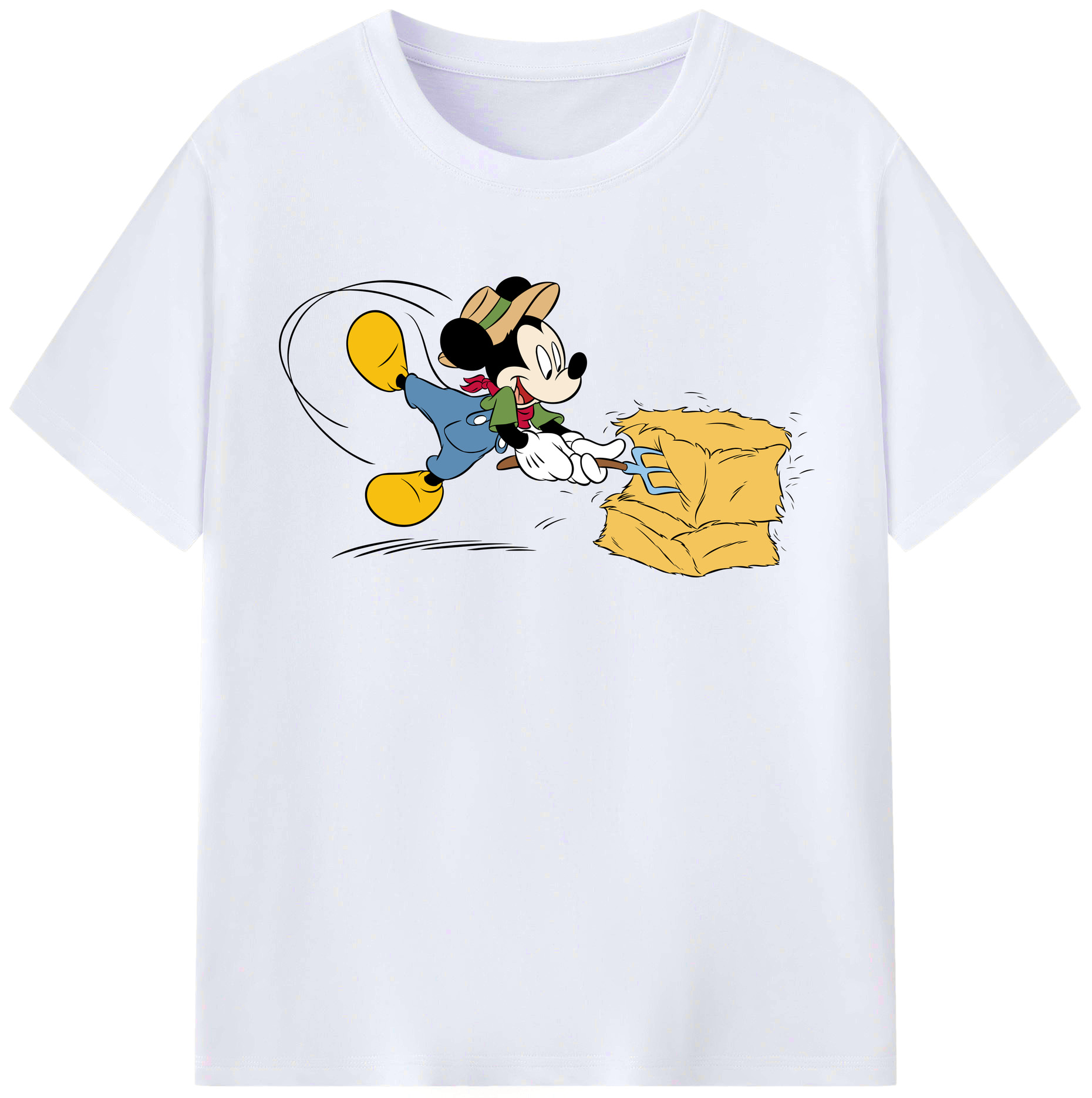 （画像用） ミッキーマウス Mickey Mouse レディースカジュアルプリントTシャツ（綿100％）